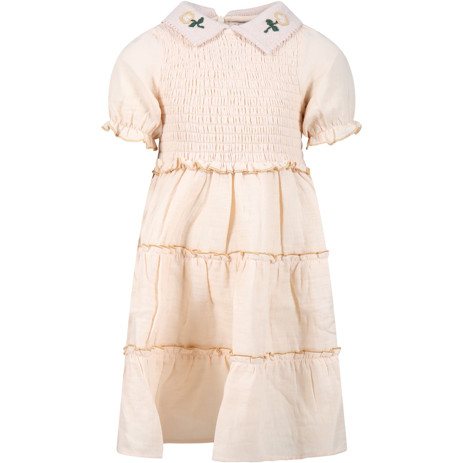 Coco Au Lait Kids' Pink Dress For Girl With Flower