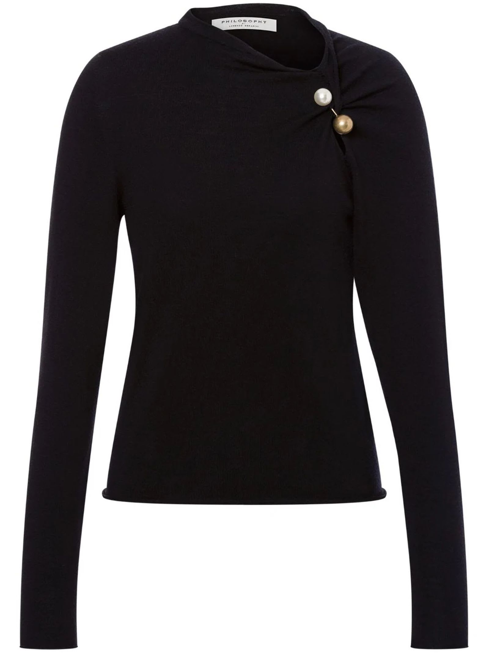 Philosophy di Lorenzo Serafini Black Virgin Wool Jumper