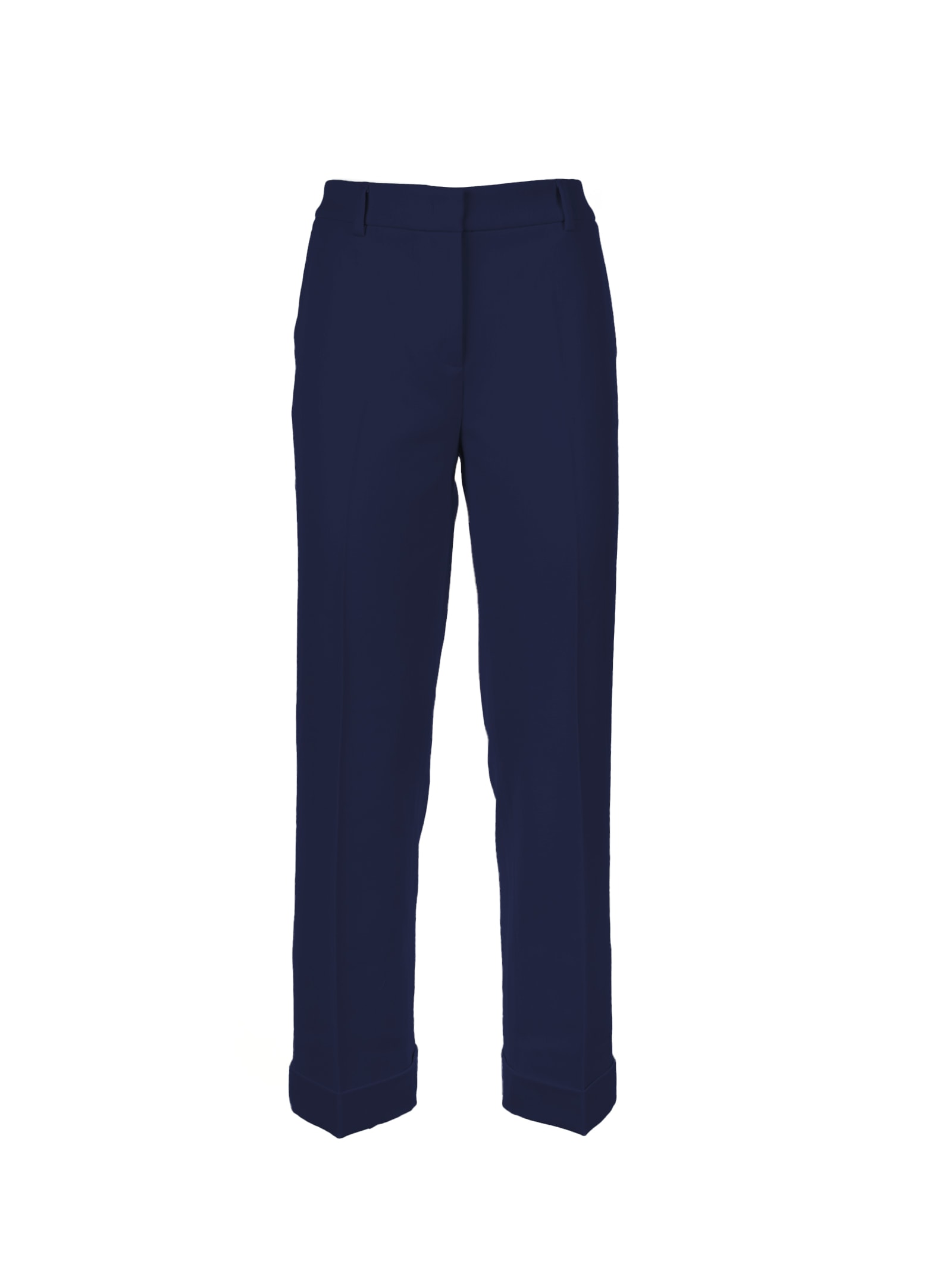 Womens Blue High-waisted Trousers