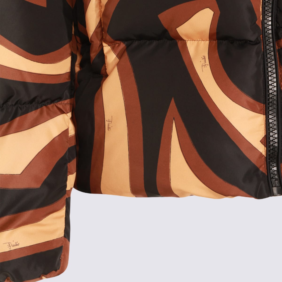 Pucci Black And Gold Down Jacket In Multi