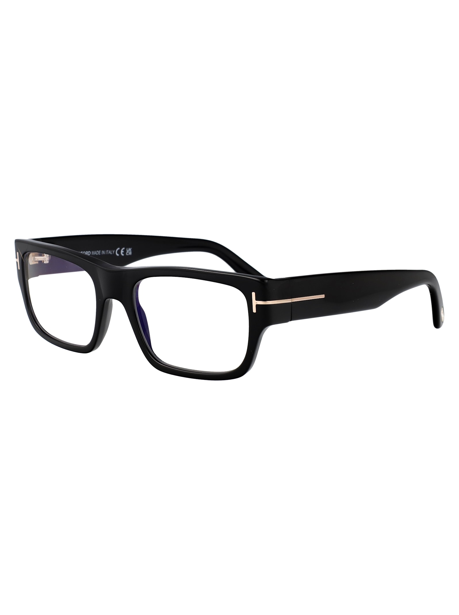 Tom Ford Womens Black Tr001853 Round-frame Acetate Optical Glasses In Nero Lucido