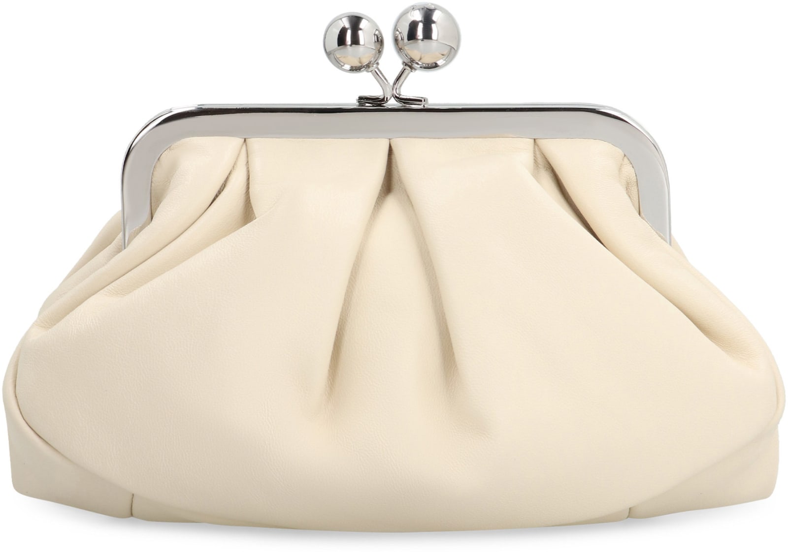 Shop Weekend Max Mara Pasticcino Leather Clutch In Avorio