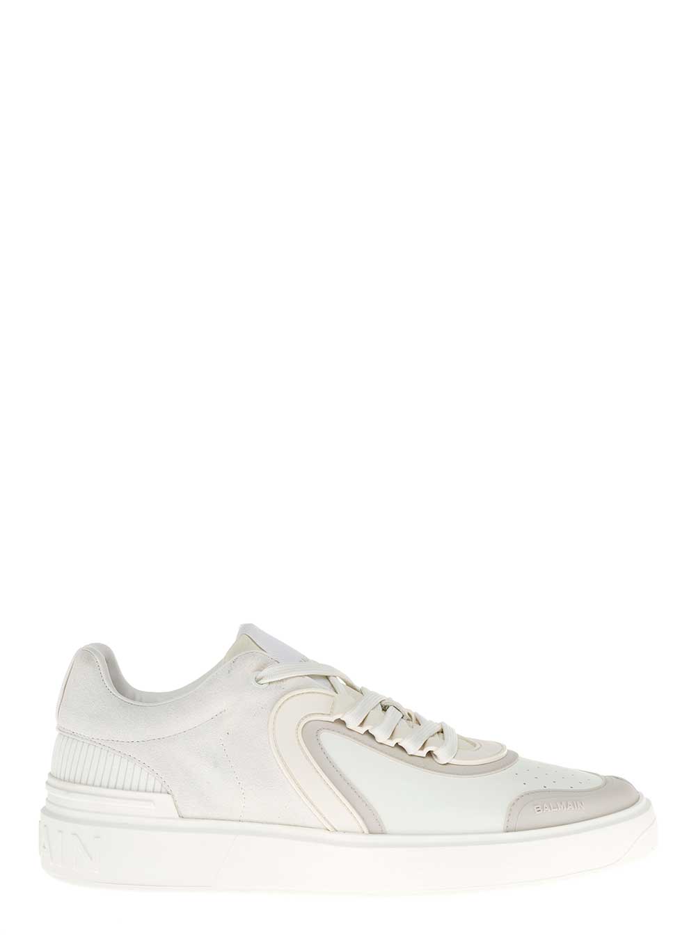 Balmain B Skate White Leather Low Sneakers