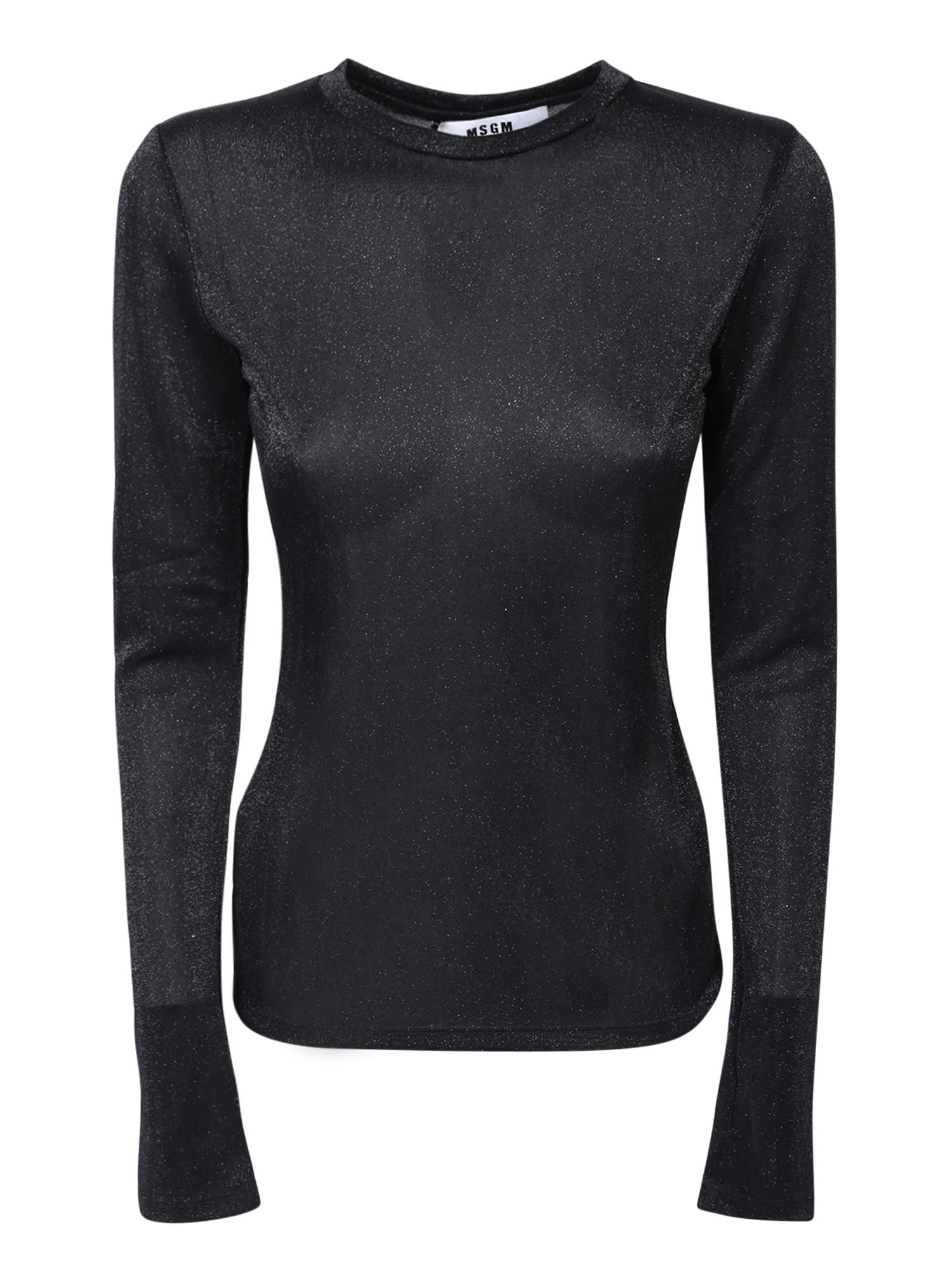 Shop Msgm Lurex Black Top