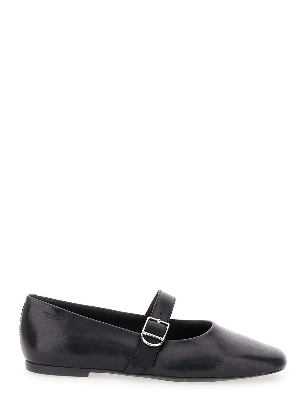 jolin Black Ballet Flats With Strap In Smooth Leather Woman