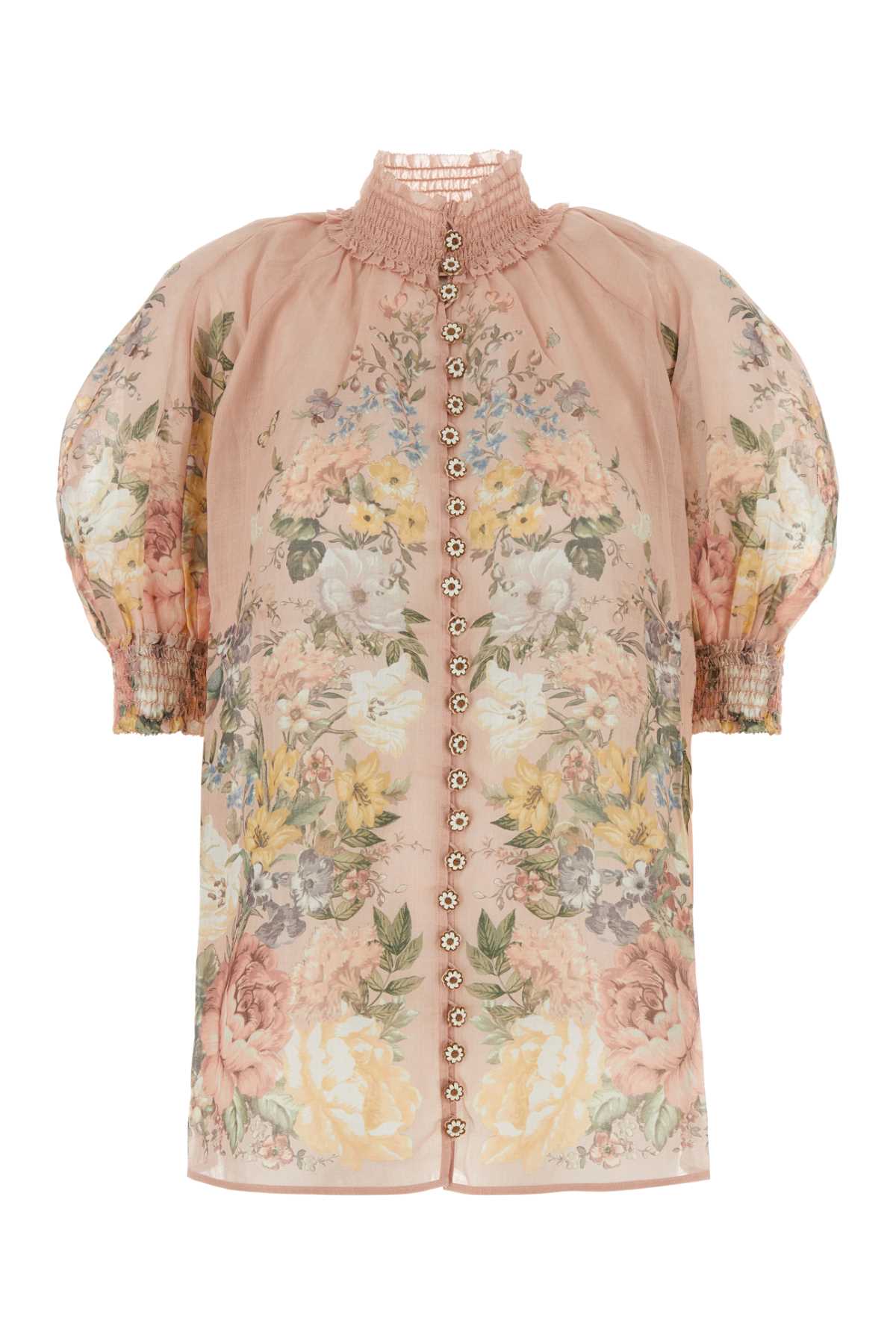 Shop Zimmermann Printed Raime Waverly Blouse In Pinkfloral