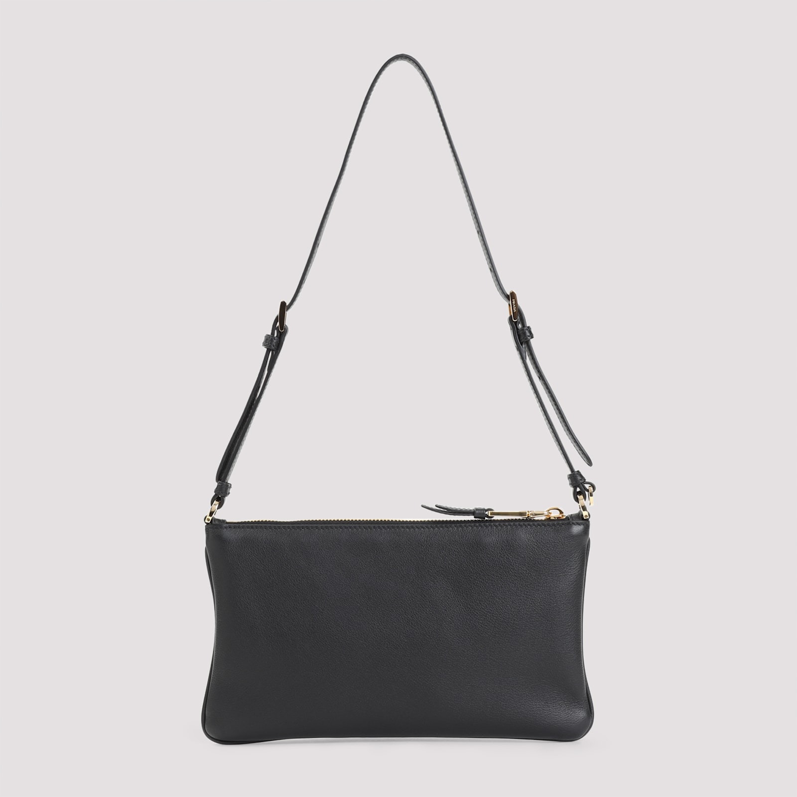 Prada Logo Leather Shoulder Bag In Nero