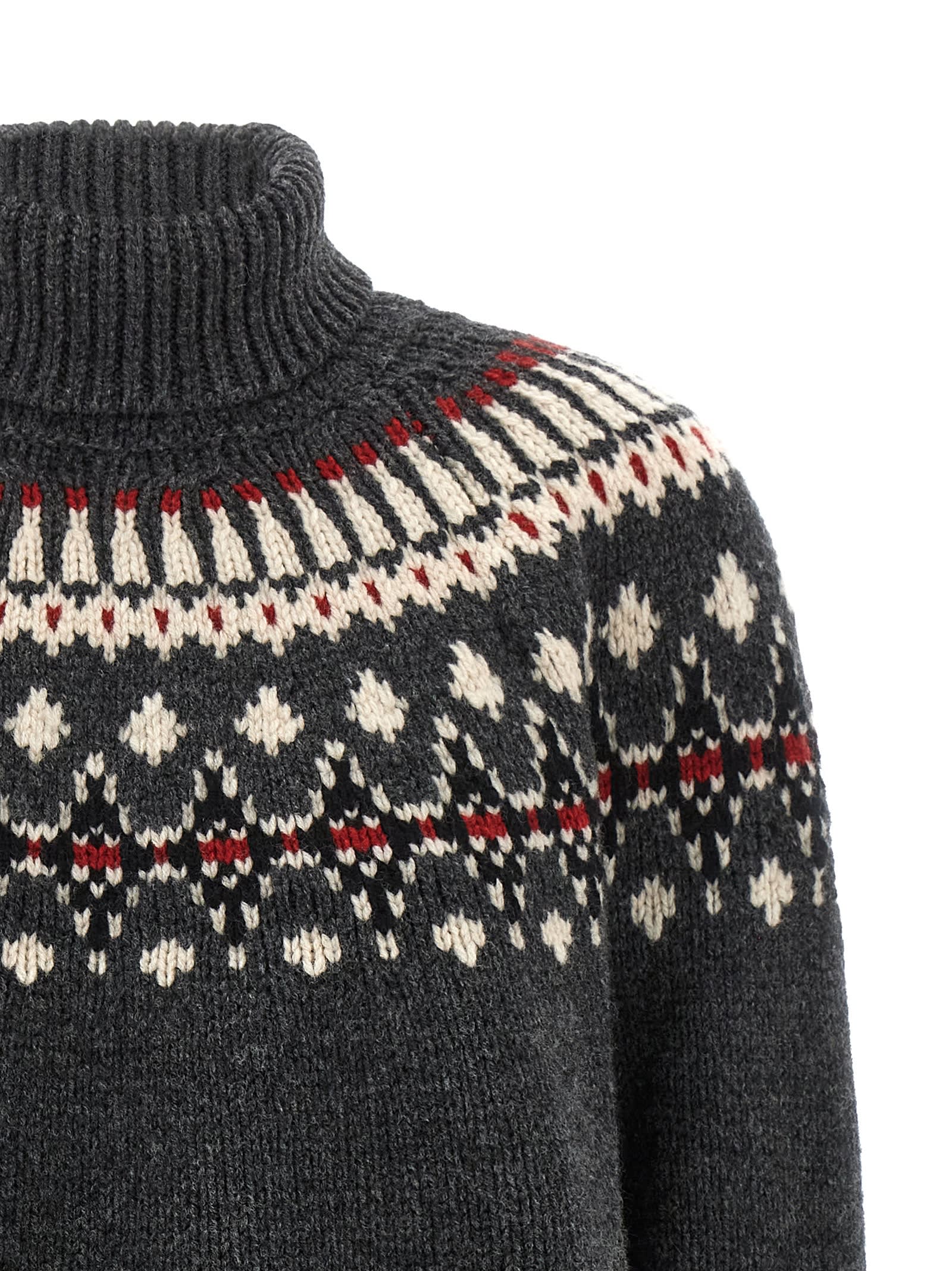 Alanui Grey Sweet Winter Turtleneck Sweater In Gray