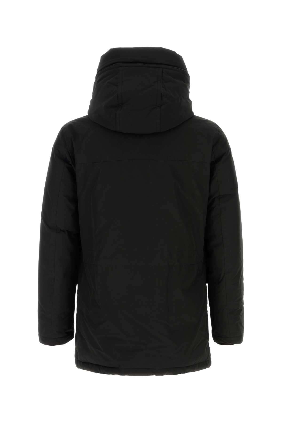 Woolrich Black Cotton Blend Down Jacket In Black