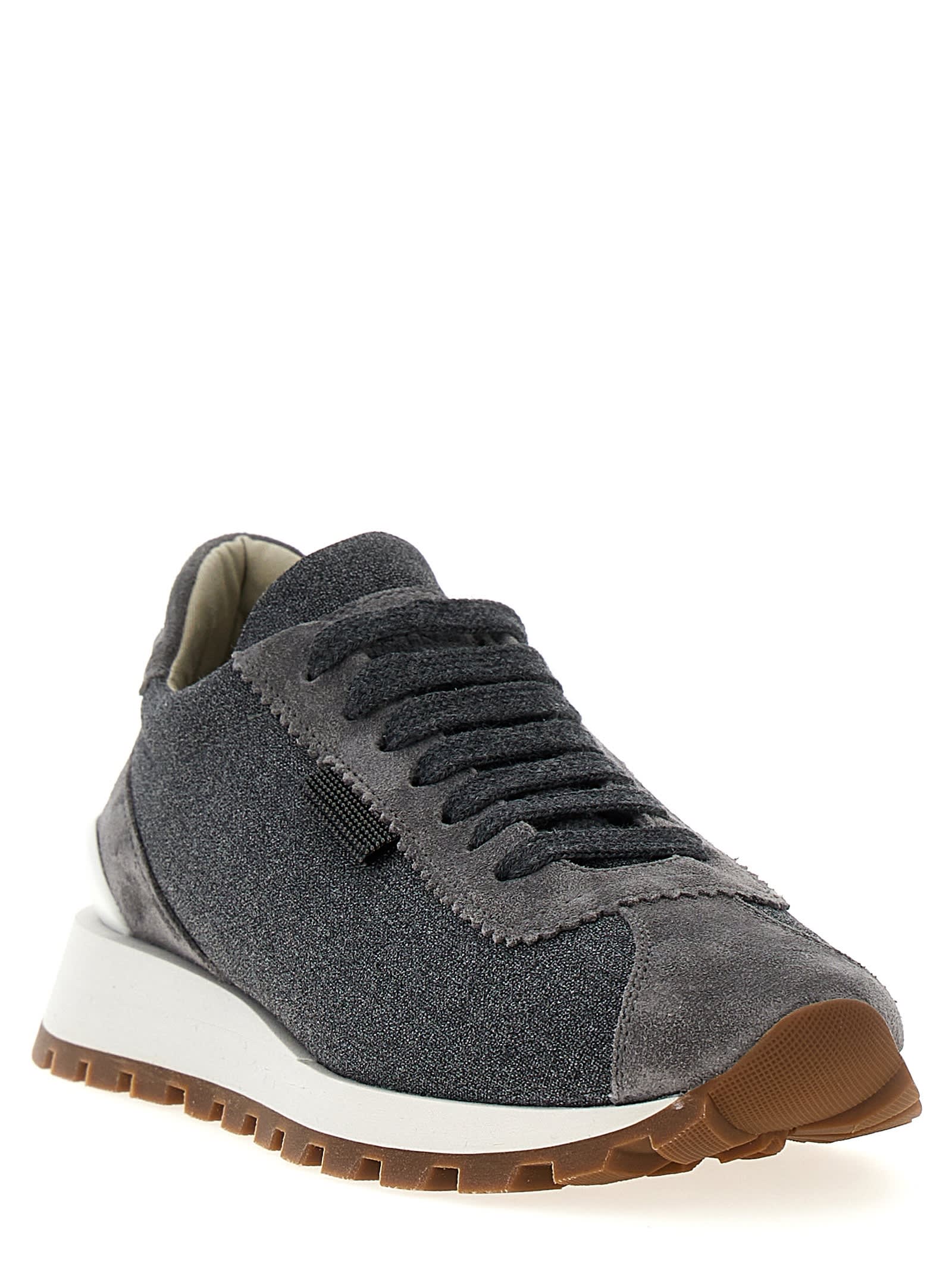 Shop Brunello Cucinelli Monile Sneakers In Gray