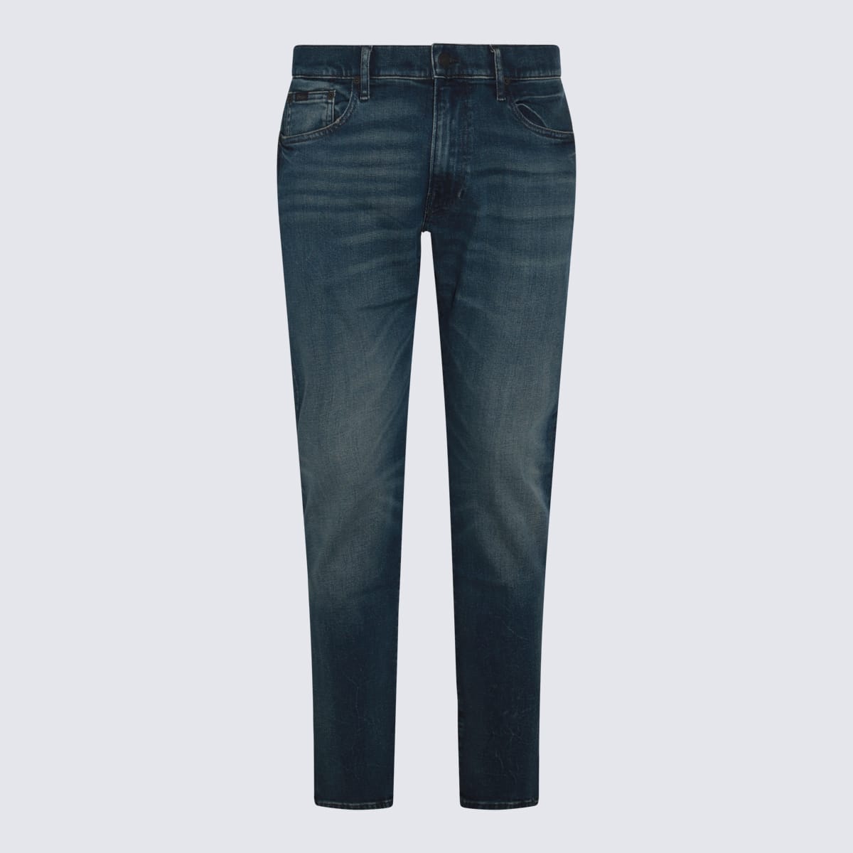 Shop Polo Ralph Lauren Dark Blue Cotton Denim Jeans In Myers V3