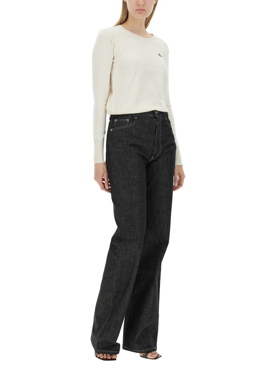 Vivienne Westwood Bea Logo Cotton & Cashmere Sweater In Ivory