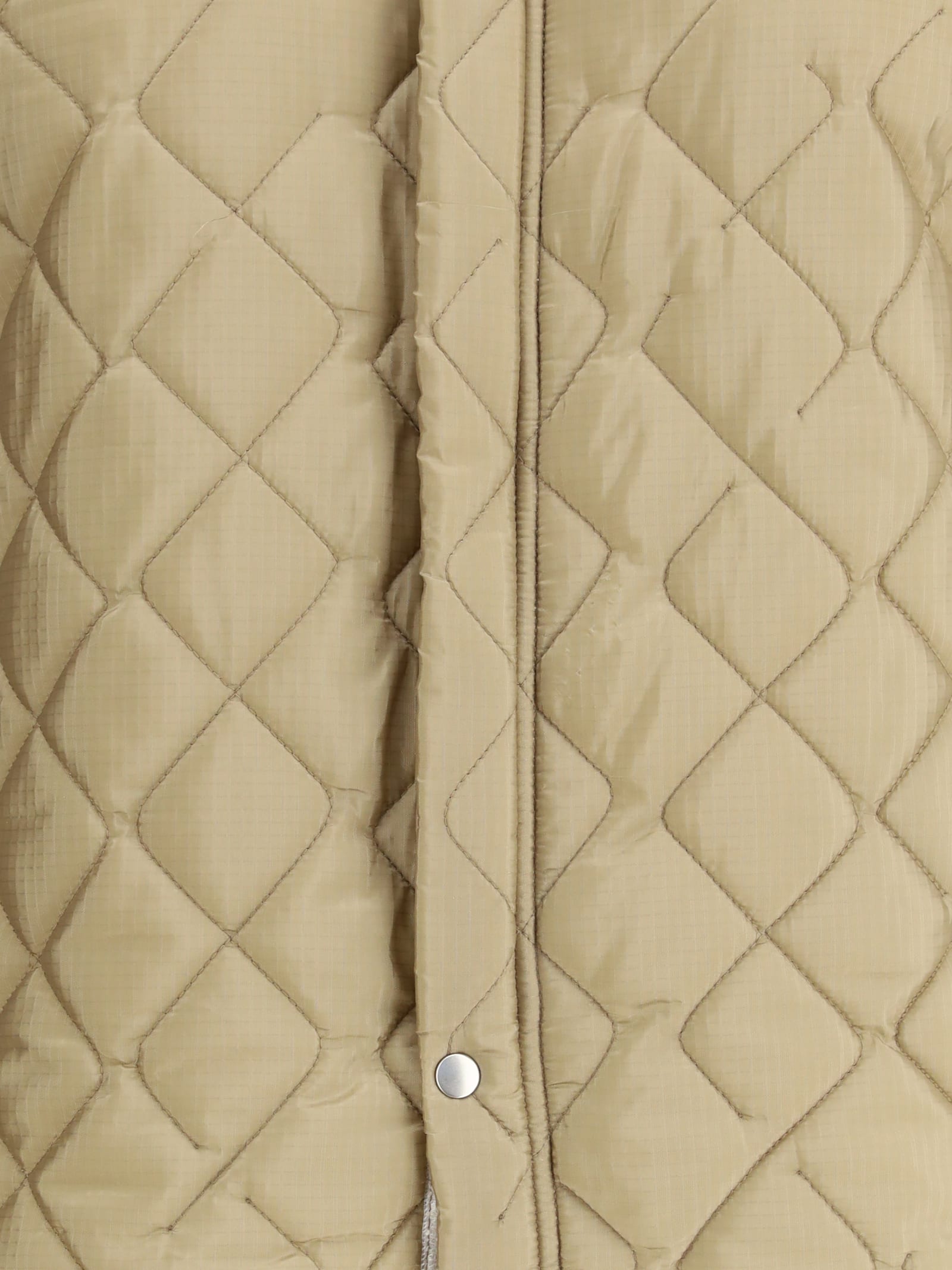 Maison Margiela Quilted Snap-button Bomber Jacket In Brown