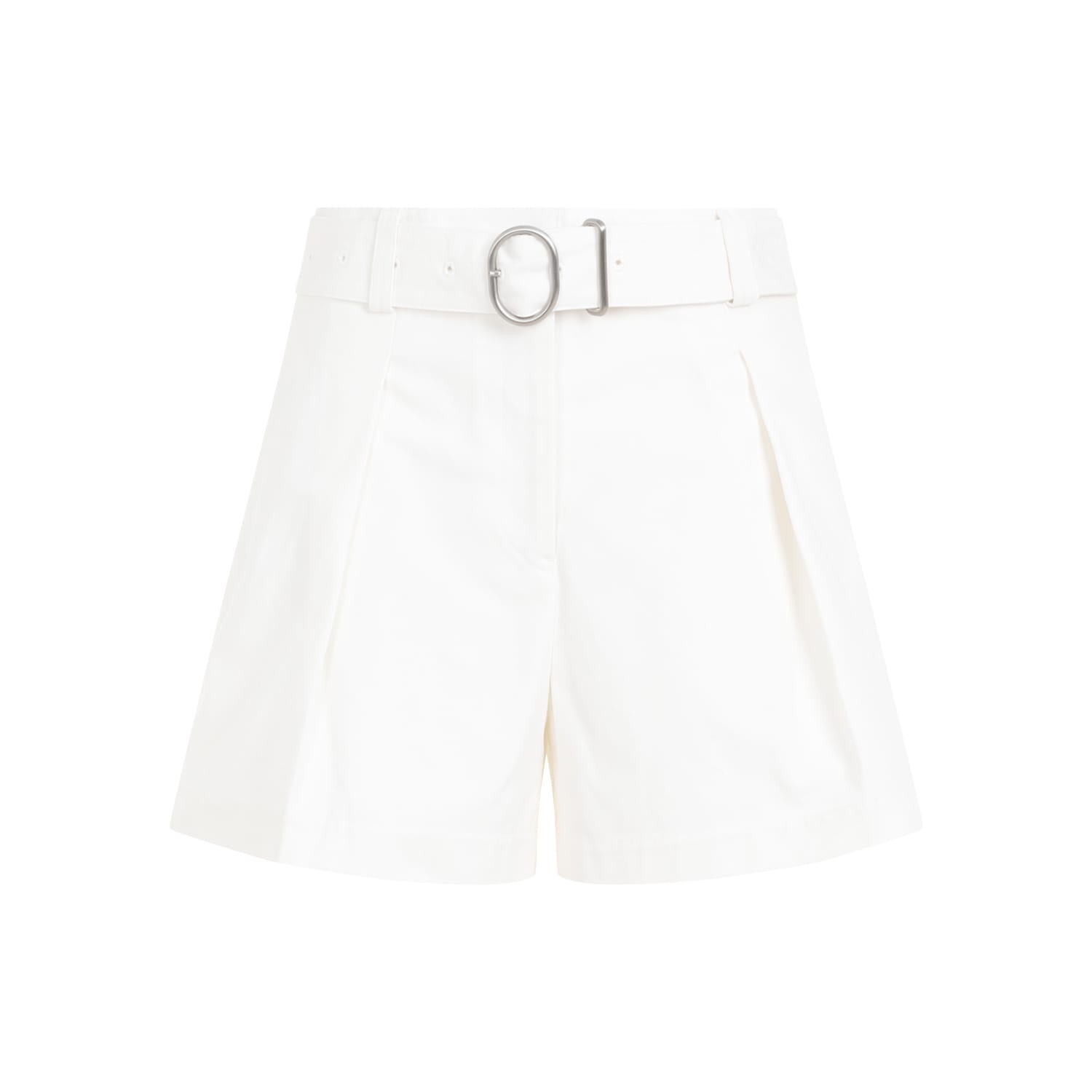 Shop Jil Sander Mid Waist Shorts In Optic White