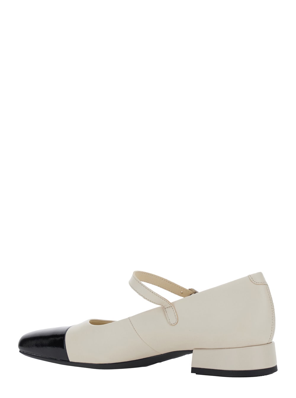 Vagabond White Slingback Ballet Flats In White/black