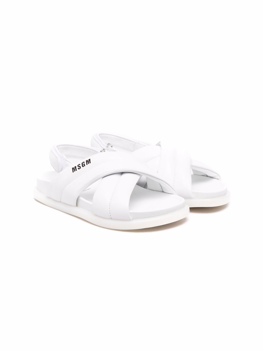 MSGM Woven Sandal With Logo