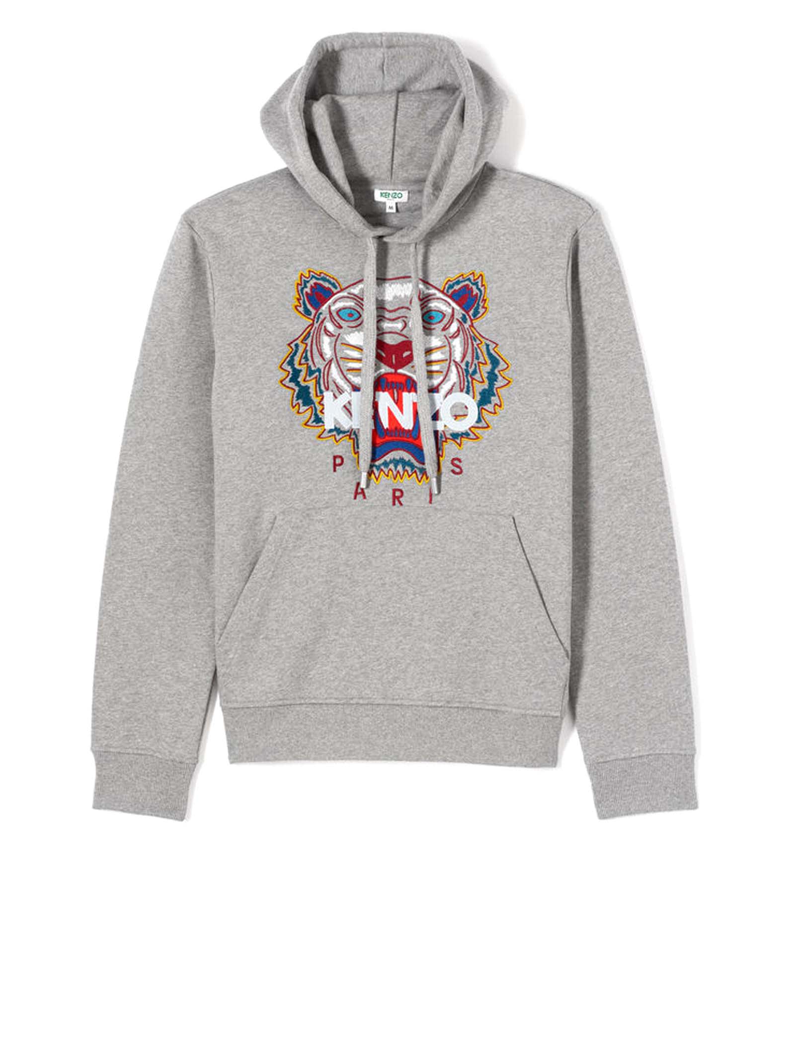 Kenzo Tiger Hoodie In Dove Grey | ModeSens