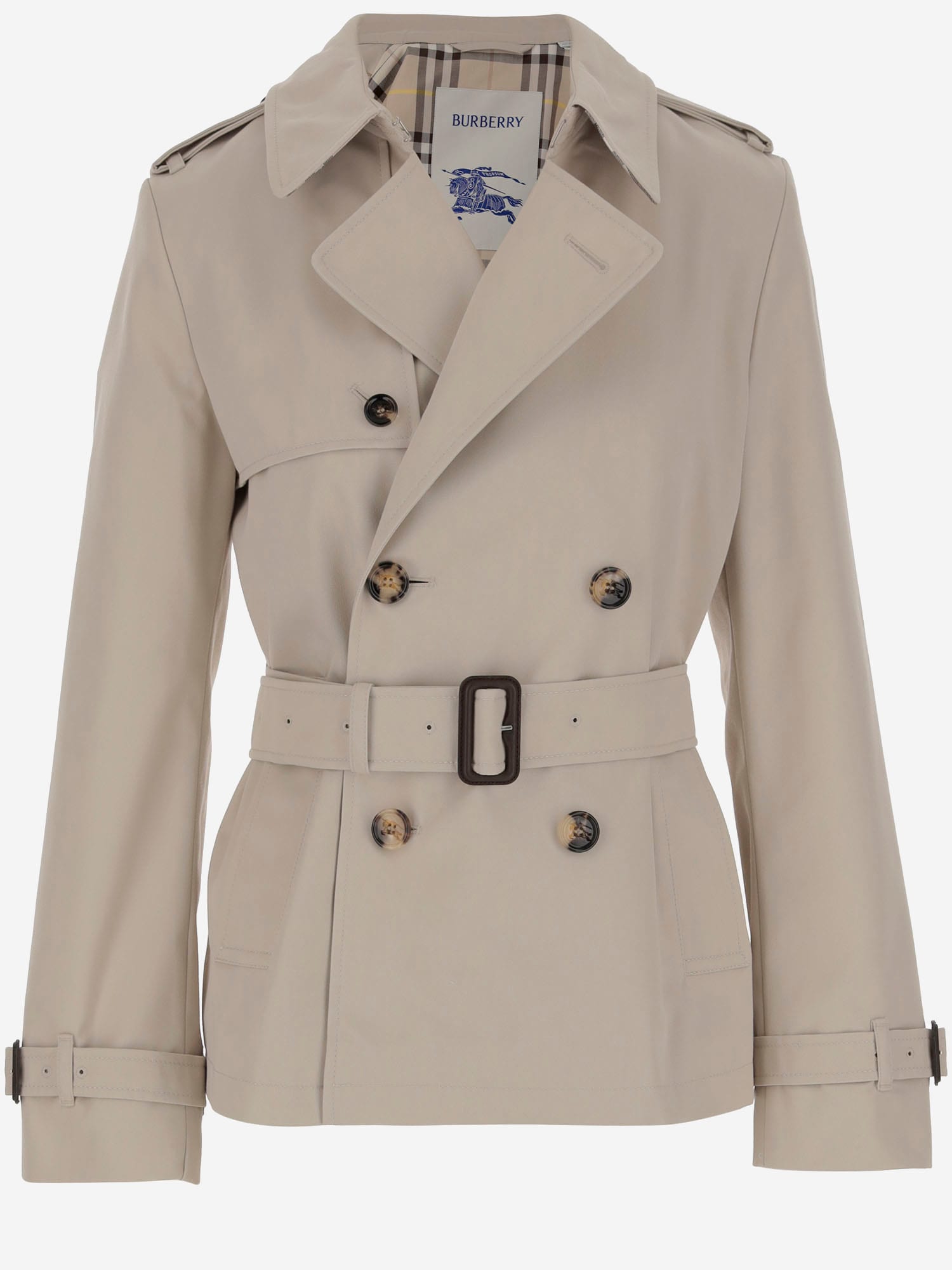 Cotton Blend Short Trench Coat