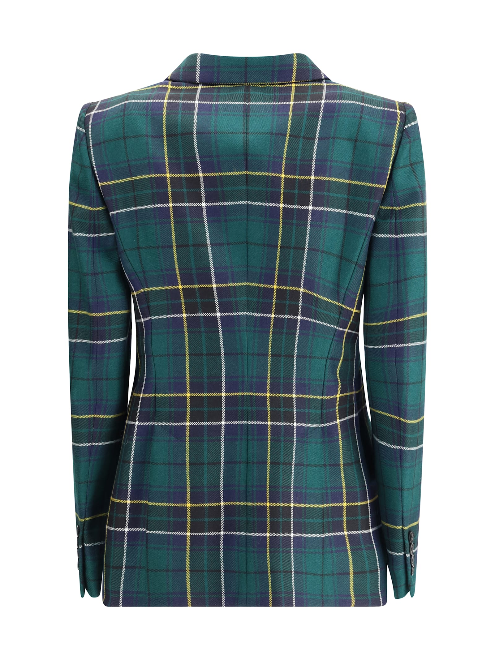 Alexander Mcqueen Single-breasted Wool Tartan Jacket With Peak Lapels In Multi