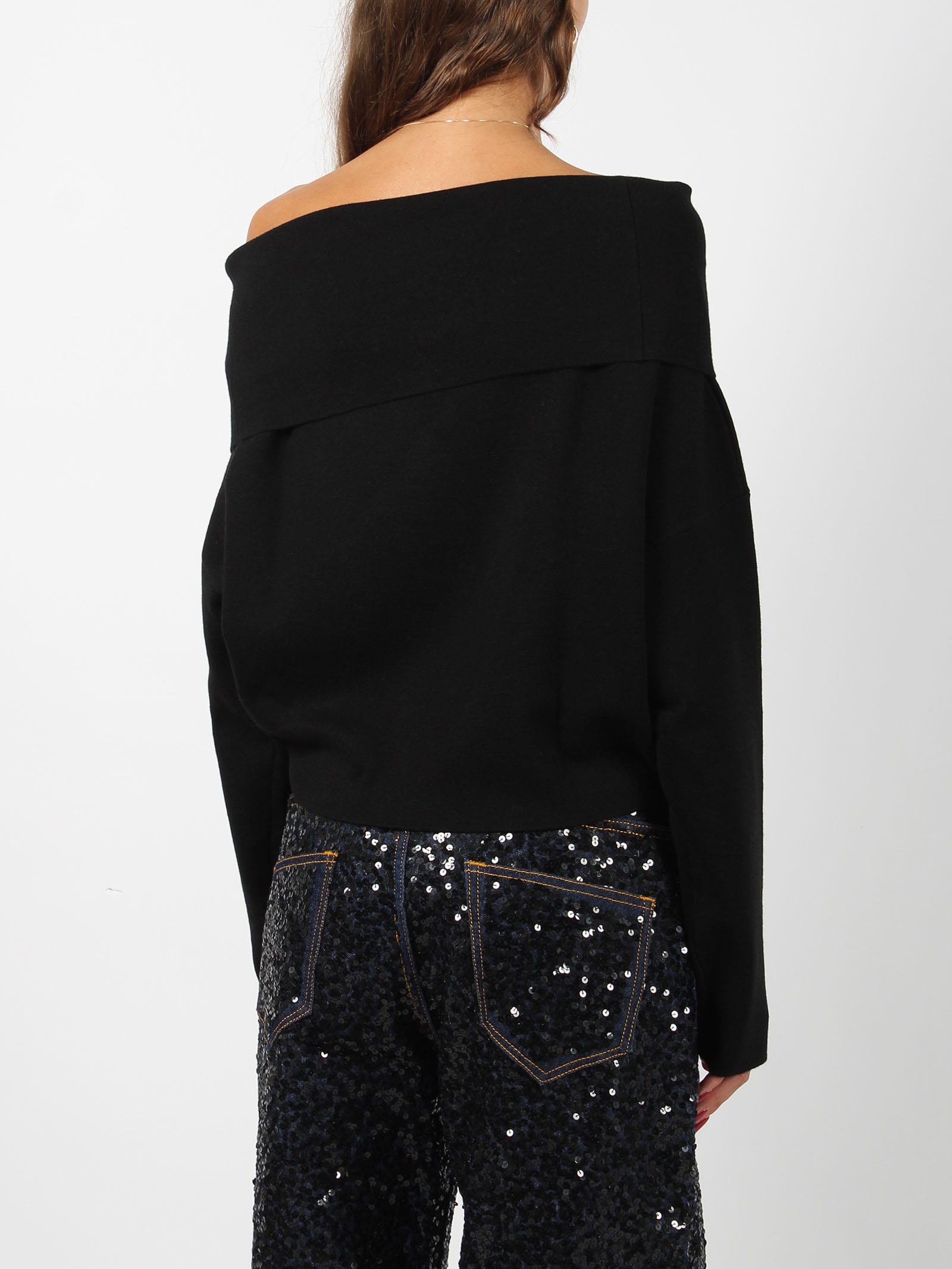 P.a.r.o.s.h Boat Neck Sweater In Black