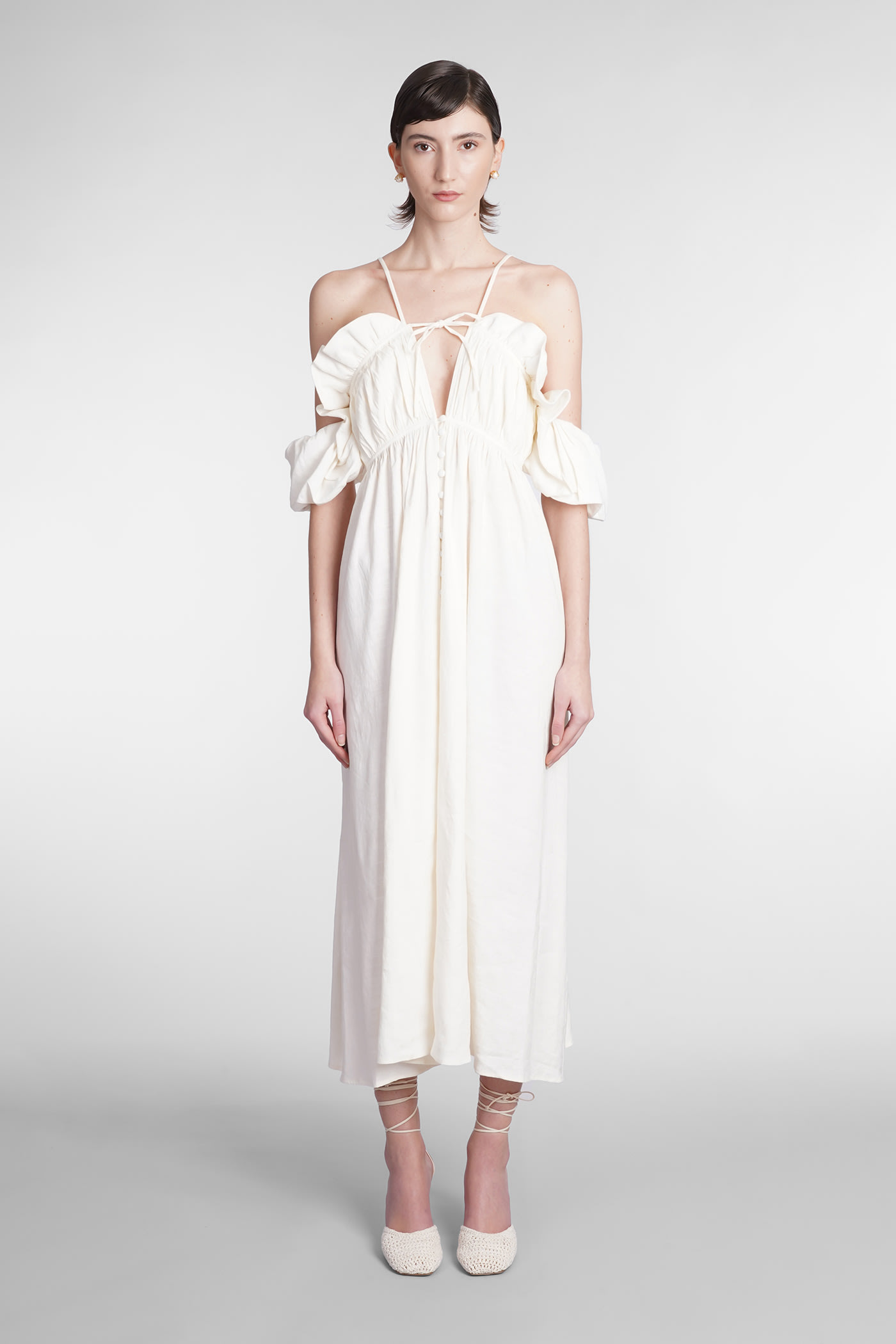 Cult Gaia Starla Dress In White Linen