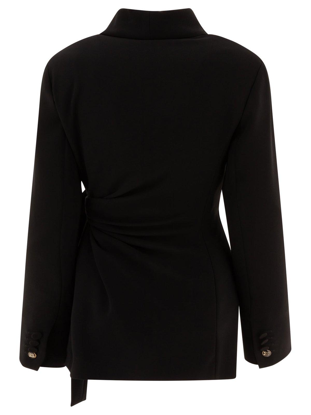 Shop Max Mara Wrap Long-sleeved Jacket In Black