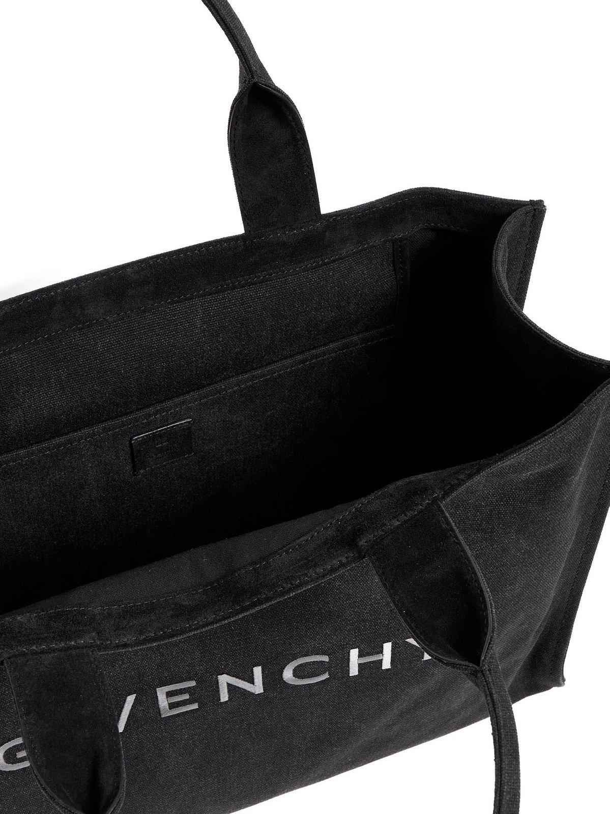 Shop Givenchy Logo Embroidered Open-top Tote Bag In Black