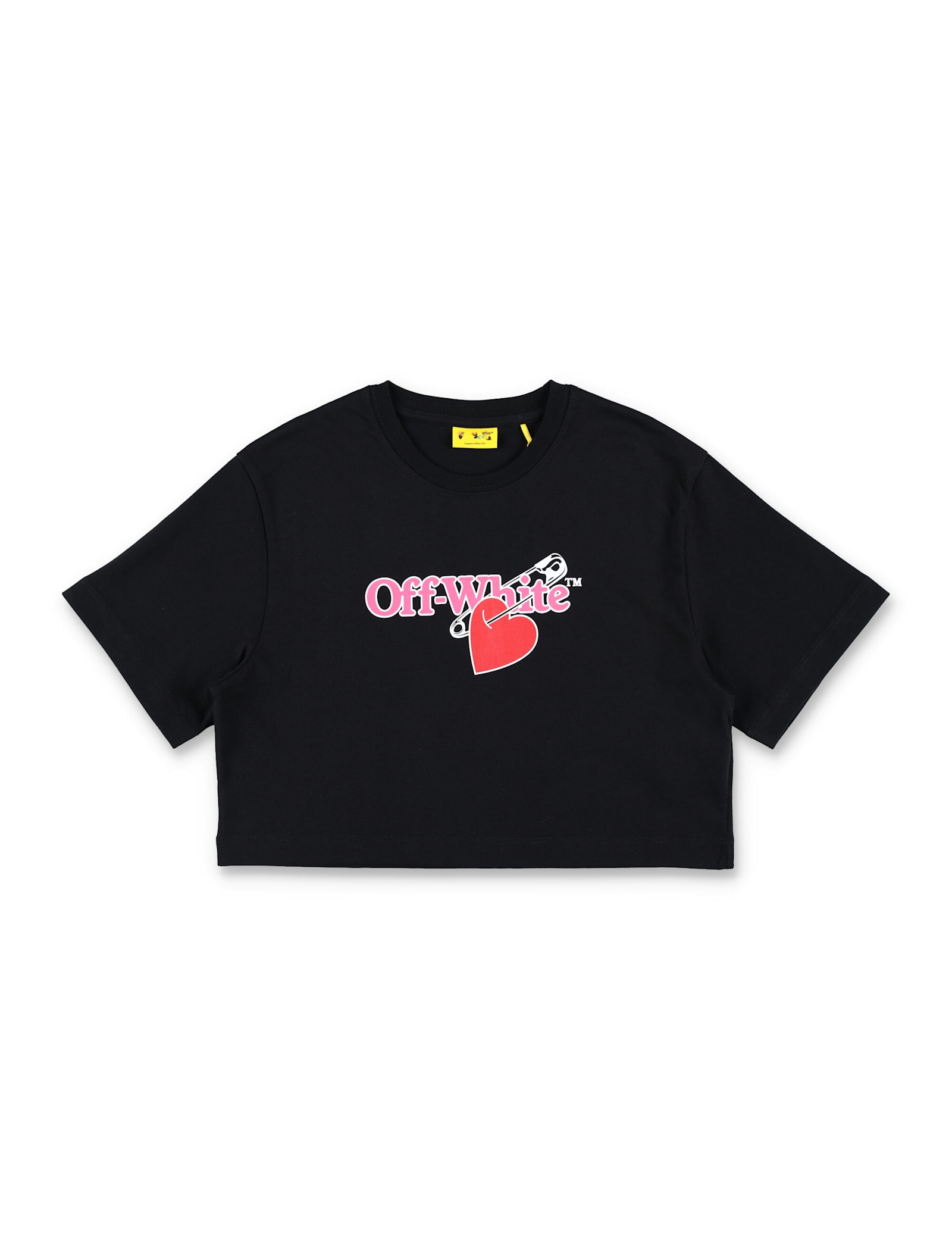 Off-white Heart Safety-pin T-shirt In Black