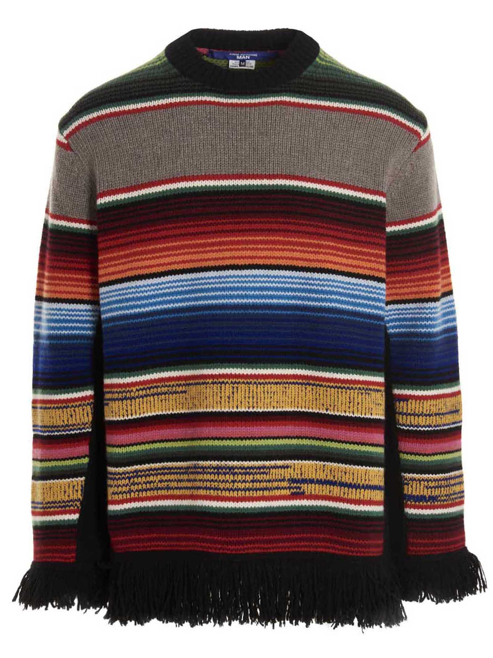 Junya Watanabe Striped-knit Crew-neck Jumper In Multicolor