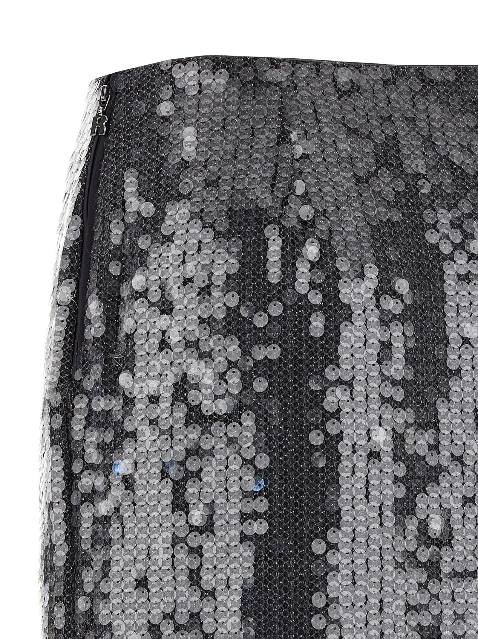 Rotate Birger Christensen Net Sequin Midi Skirt In Gray