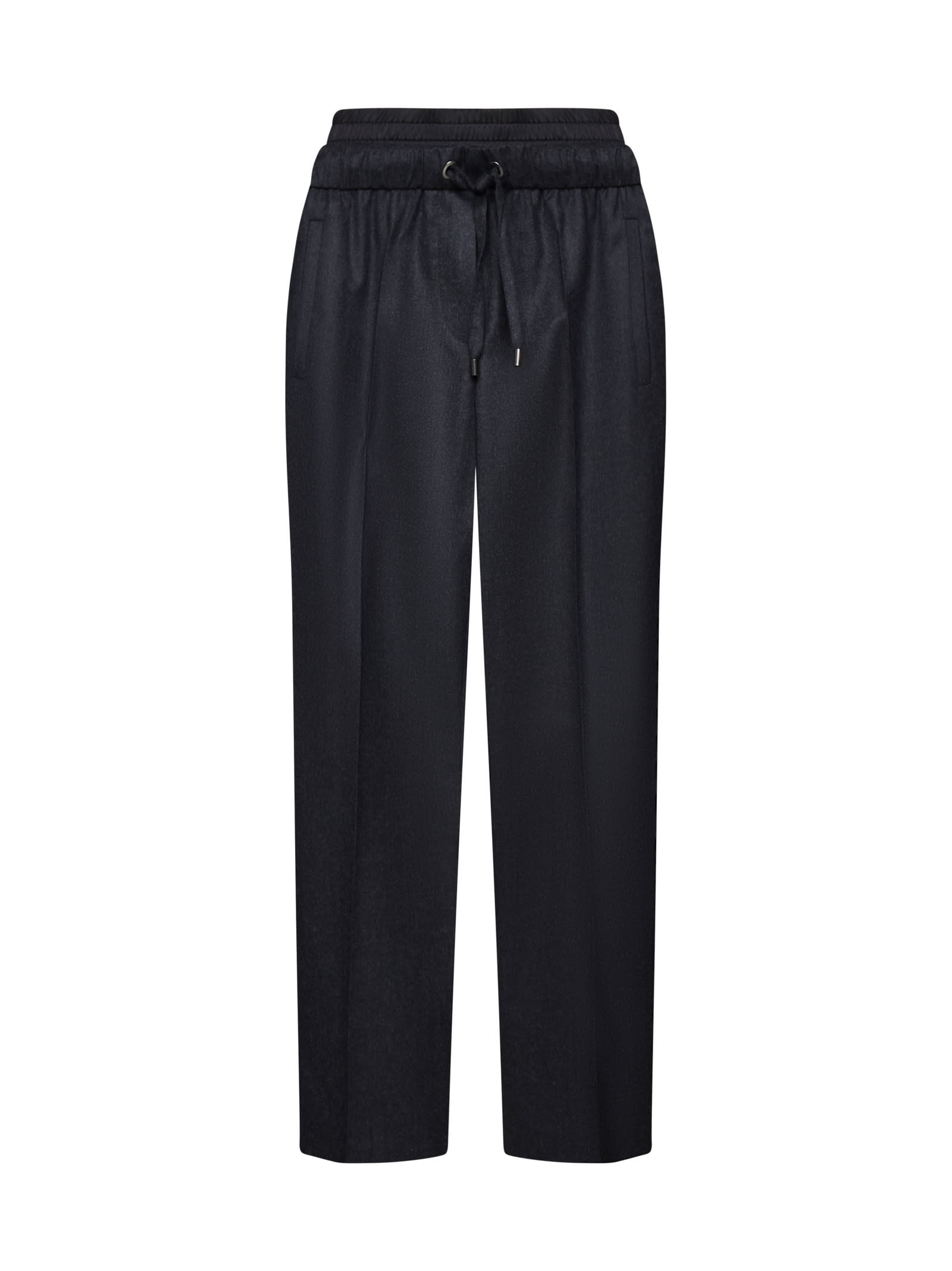 Brunello Cucinelli Wool Baggy Pants In Antracite