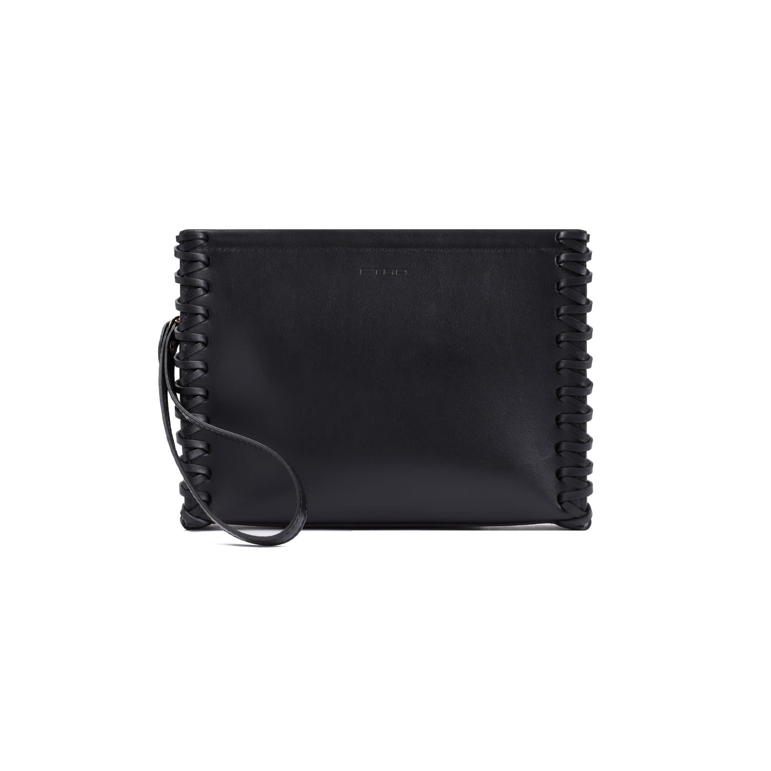 Shop Etro Leather Pouch In Nero