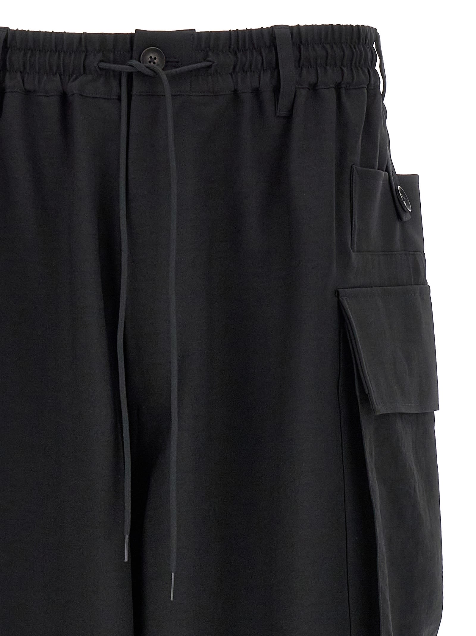 Y-3 Cargo Pants With Button Detail And Pockets In Black