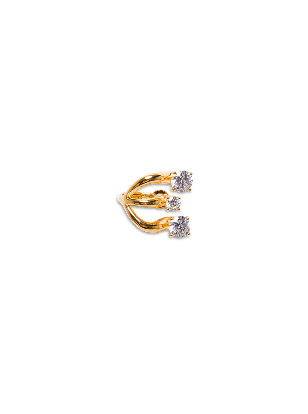 Panconesi Trinity Vermeil Earring In Golden Bronze With Crystals