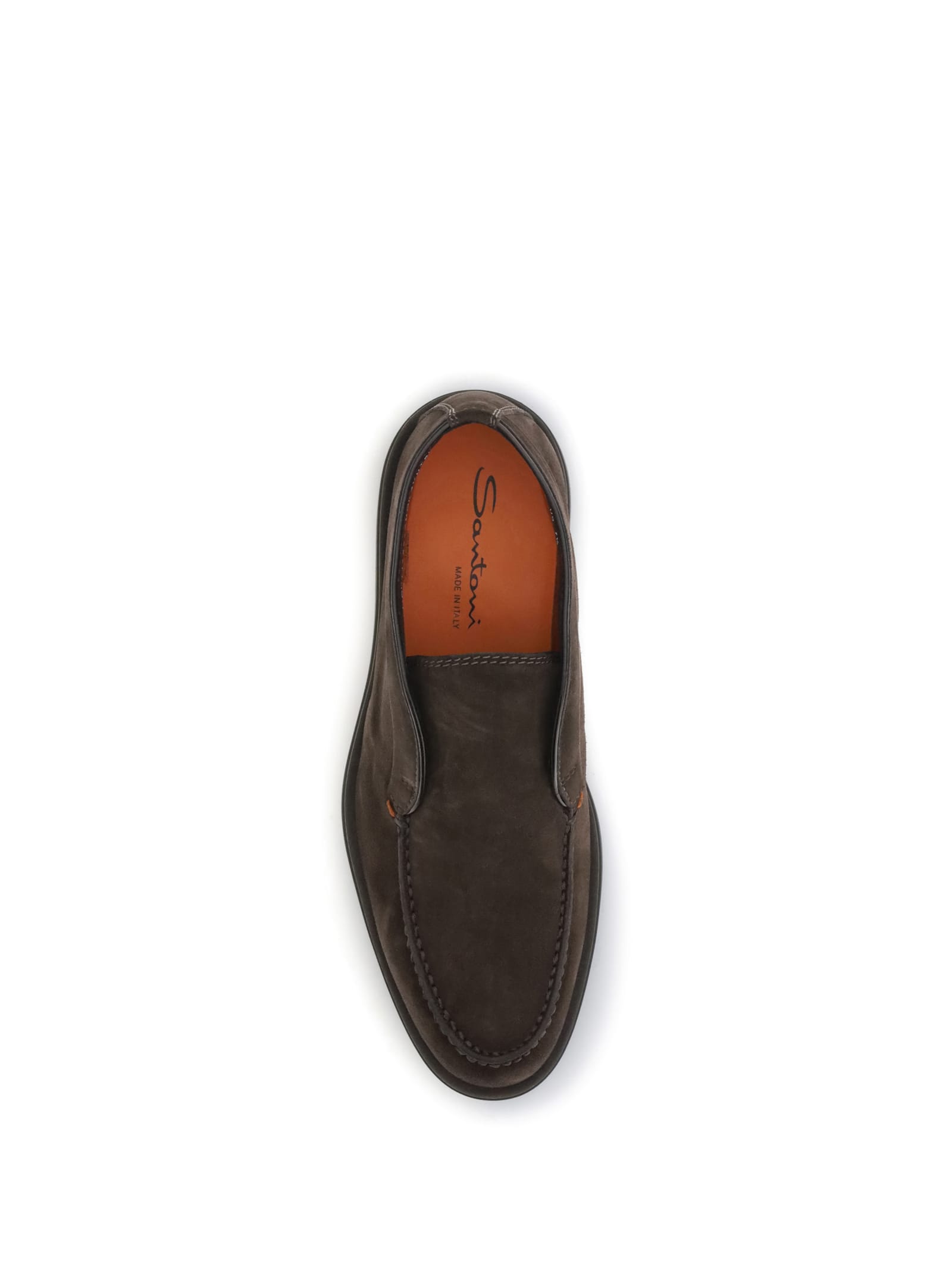 Santoni Brown Suede Slip-on Desert Boot In Brown