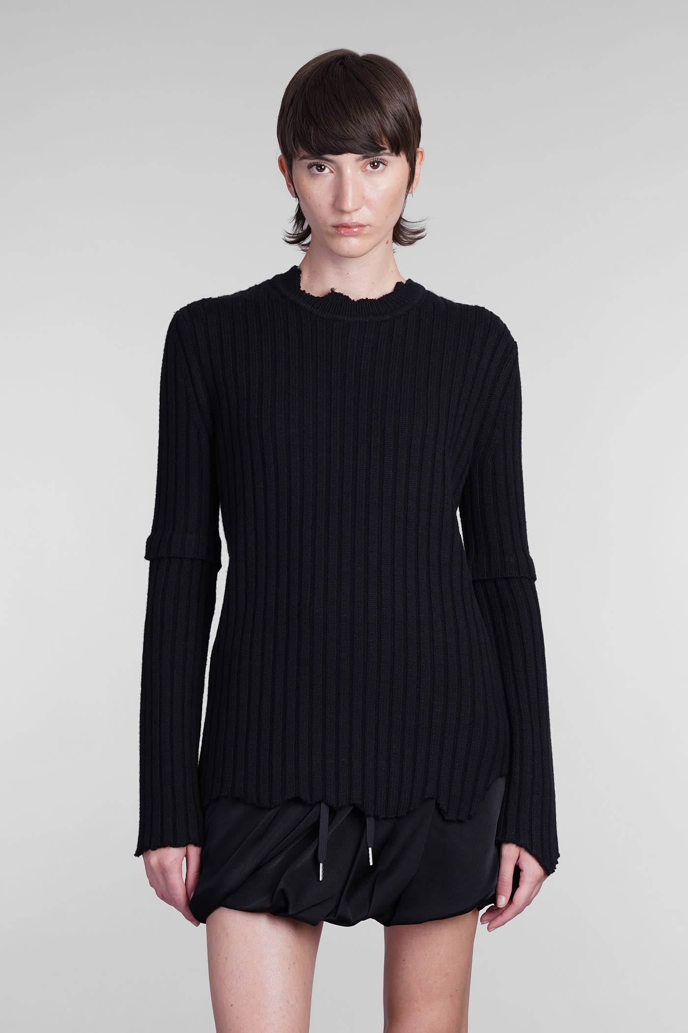 HELMUT LANG KNITWEAR IN BLACK WOOL 