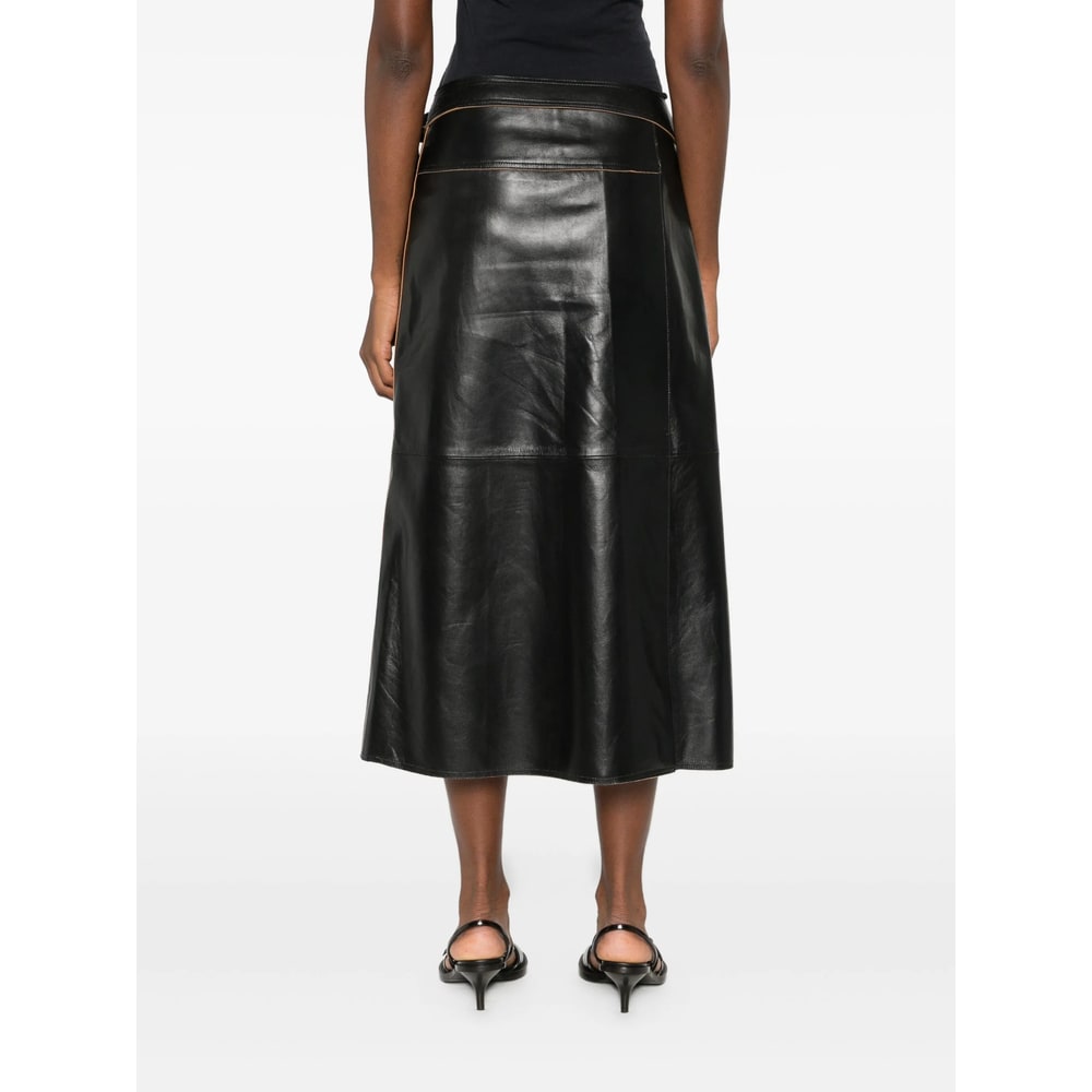 Calvin Klein Jeans Est.1978 Leather Skirt In Black