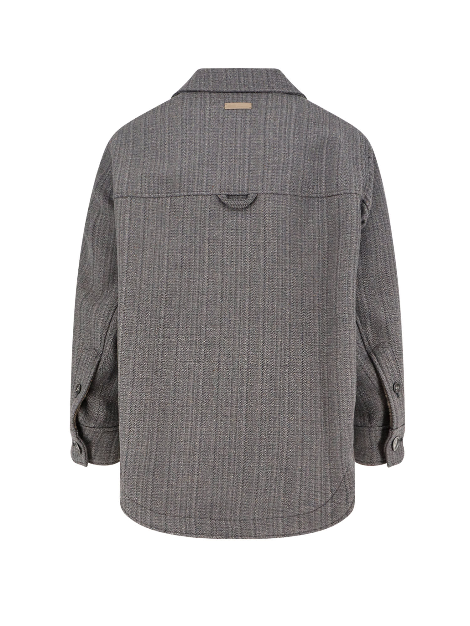Ami Alexandre Mattiussi Ami Paris Herringbone Overshirt In Gray
