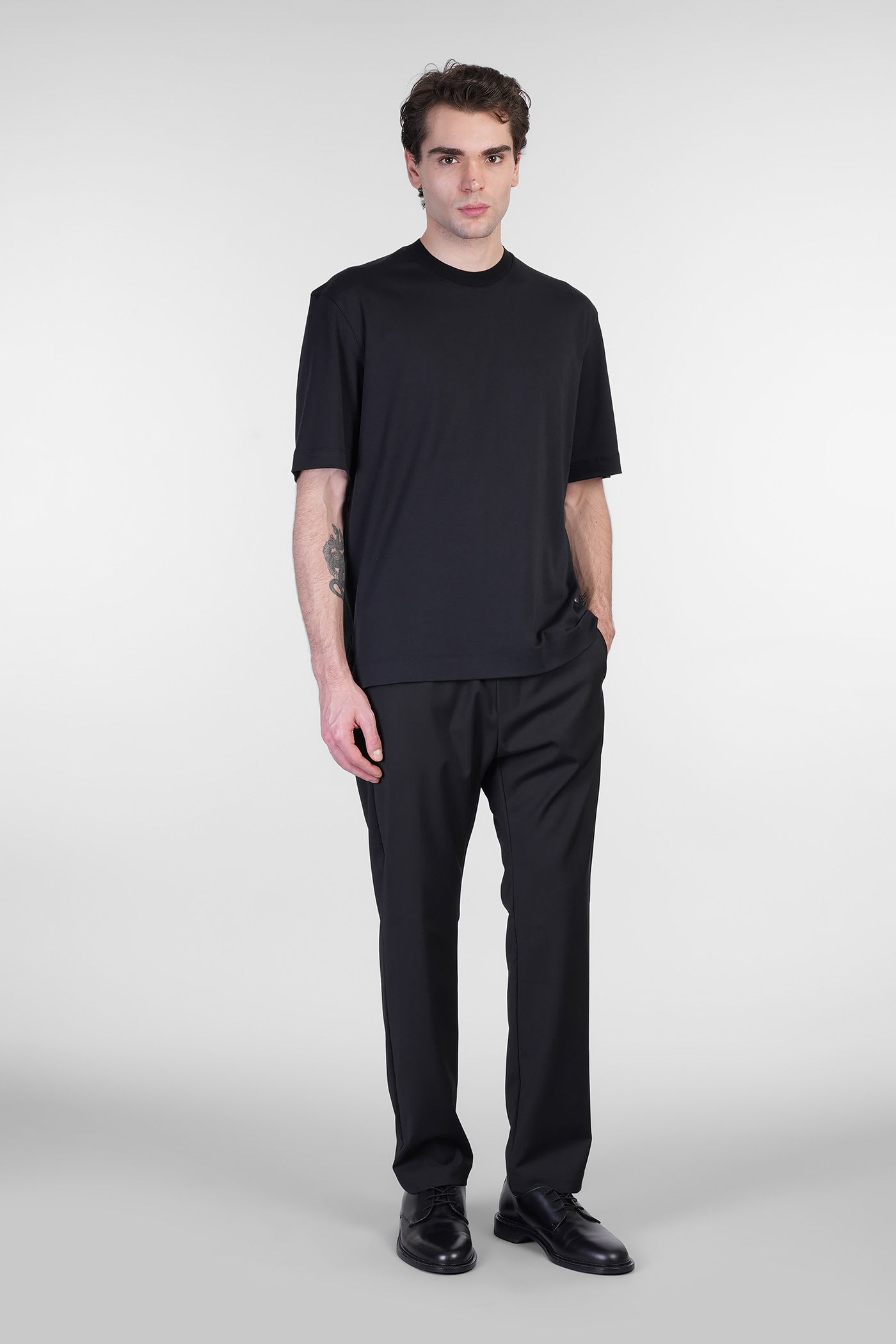 Shop Zegna T-shirt In Black Cotton