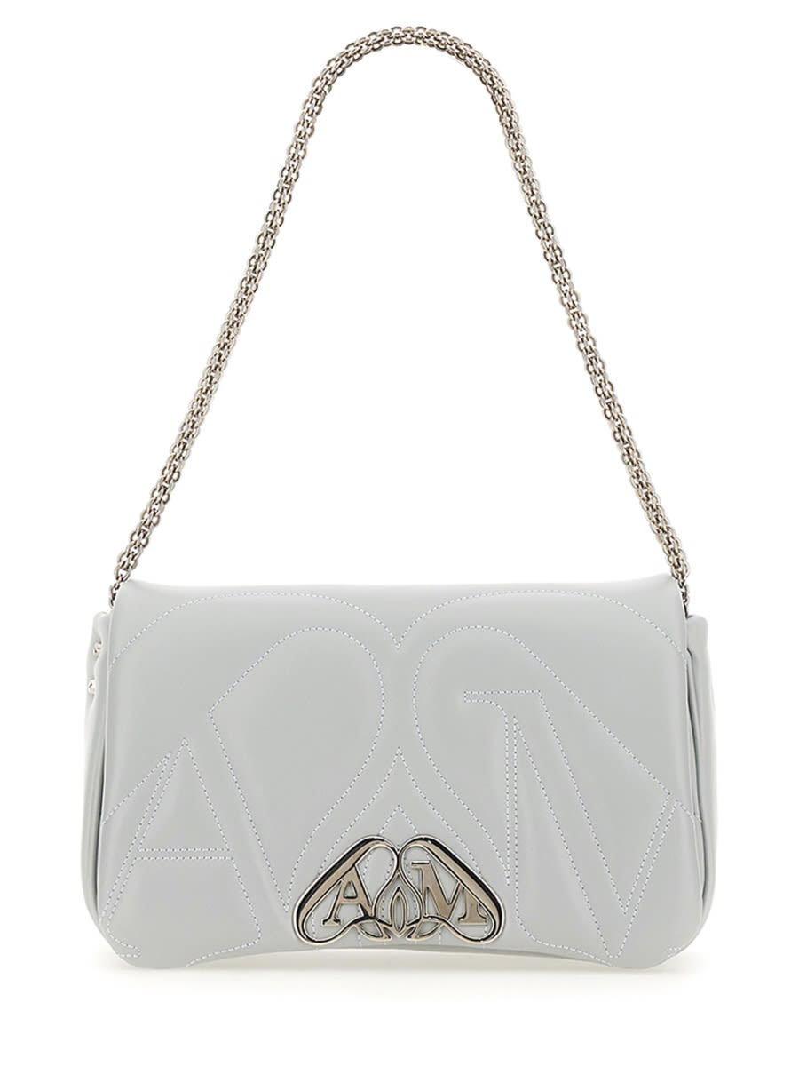 Shop Alexander Mcqueen Shoulder Bag Seal In Grey