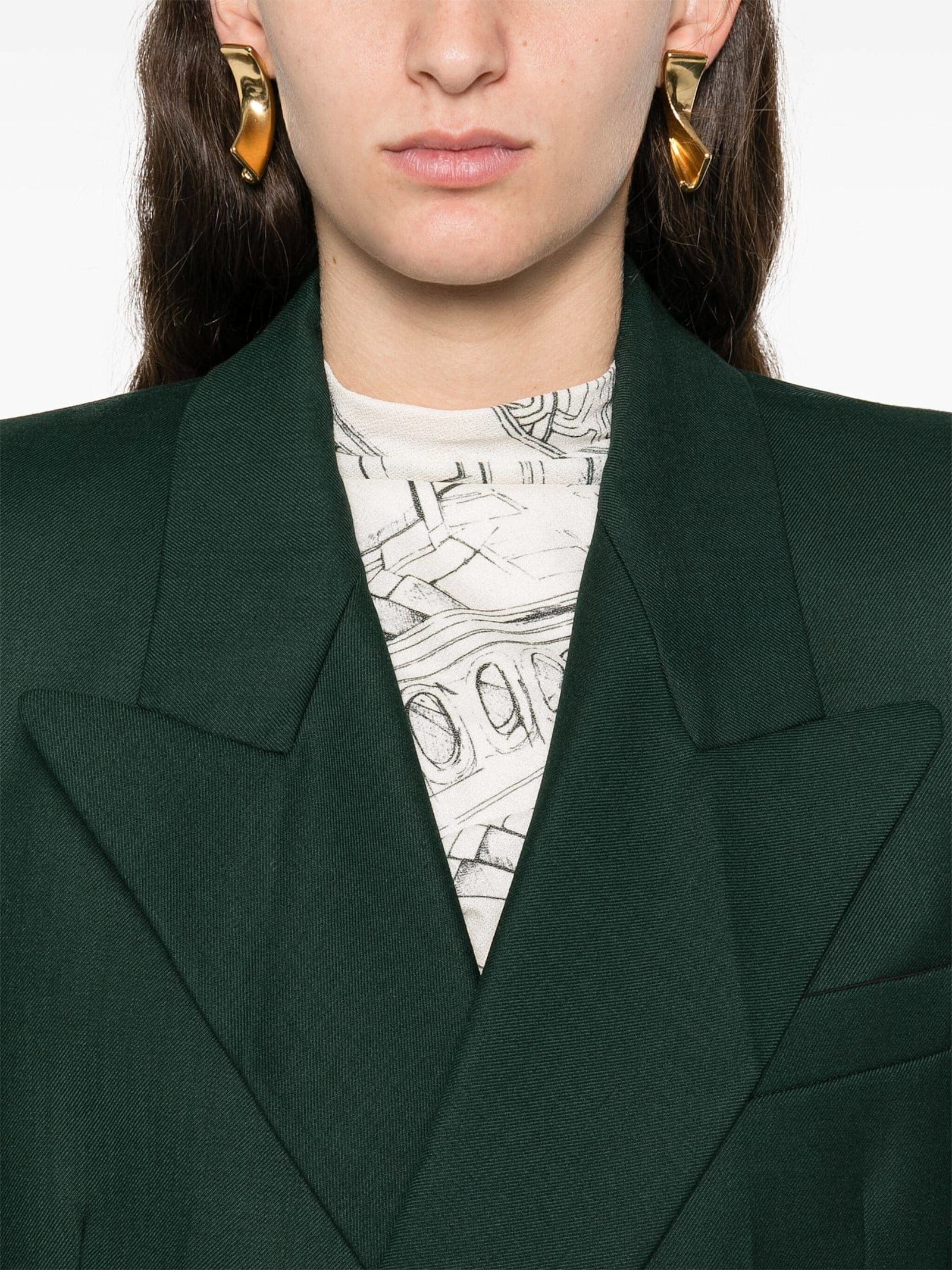 Shop Victoria Beckham Pointed Should Jacket In Seaweed