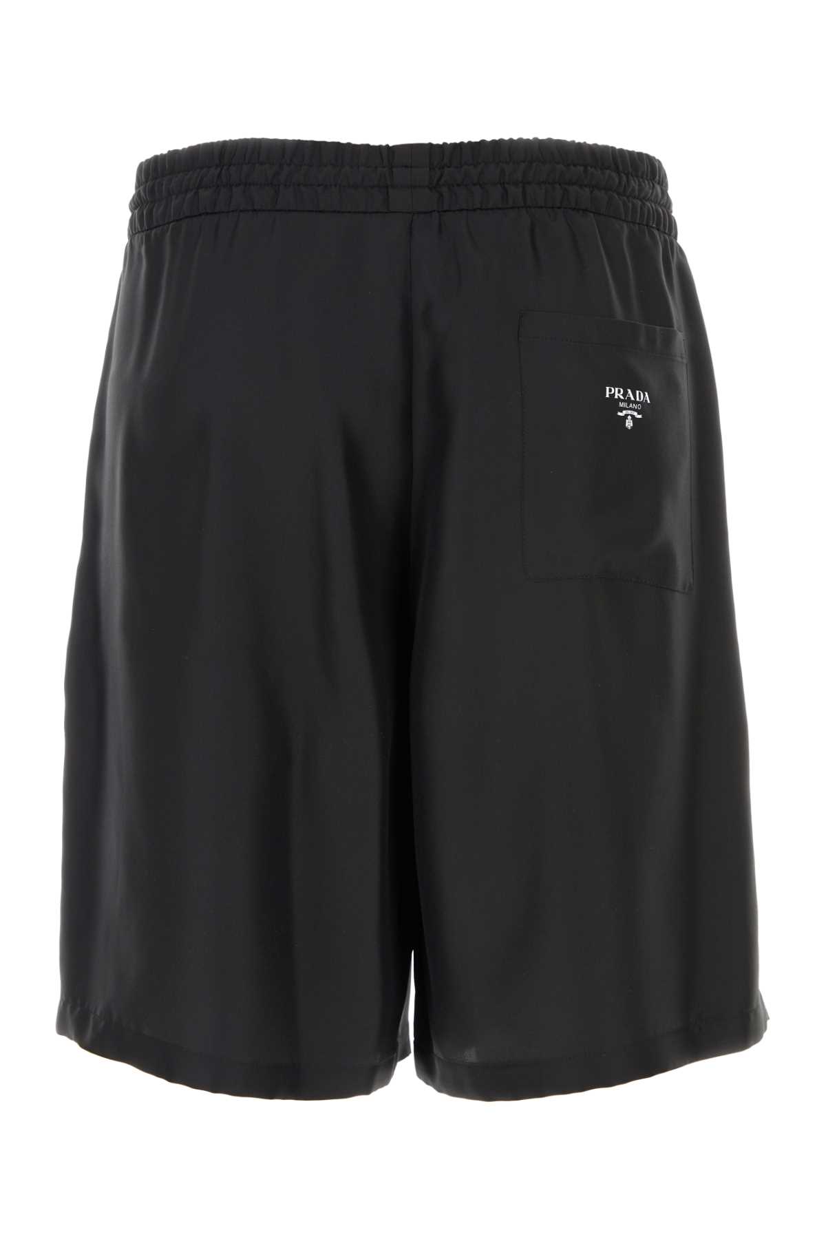 Prada Men's Twill Bermuda Shorts In Nero