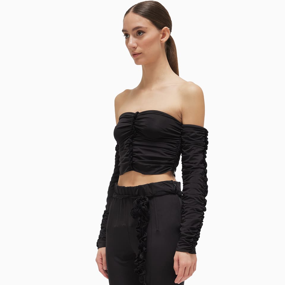 Shop Rotate Birger Christensen Rotate Slinky Top In Nero