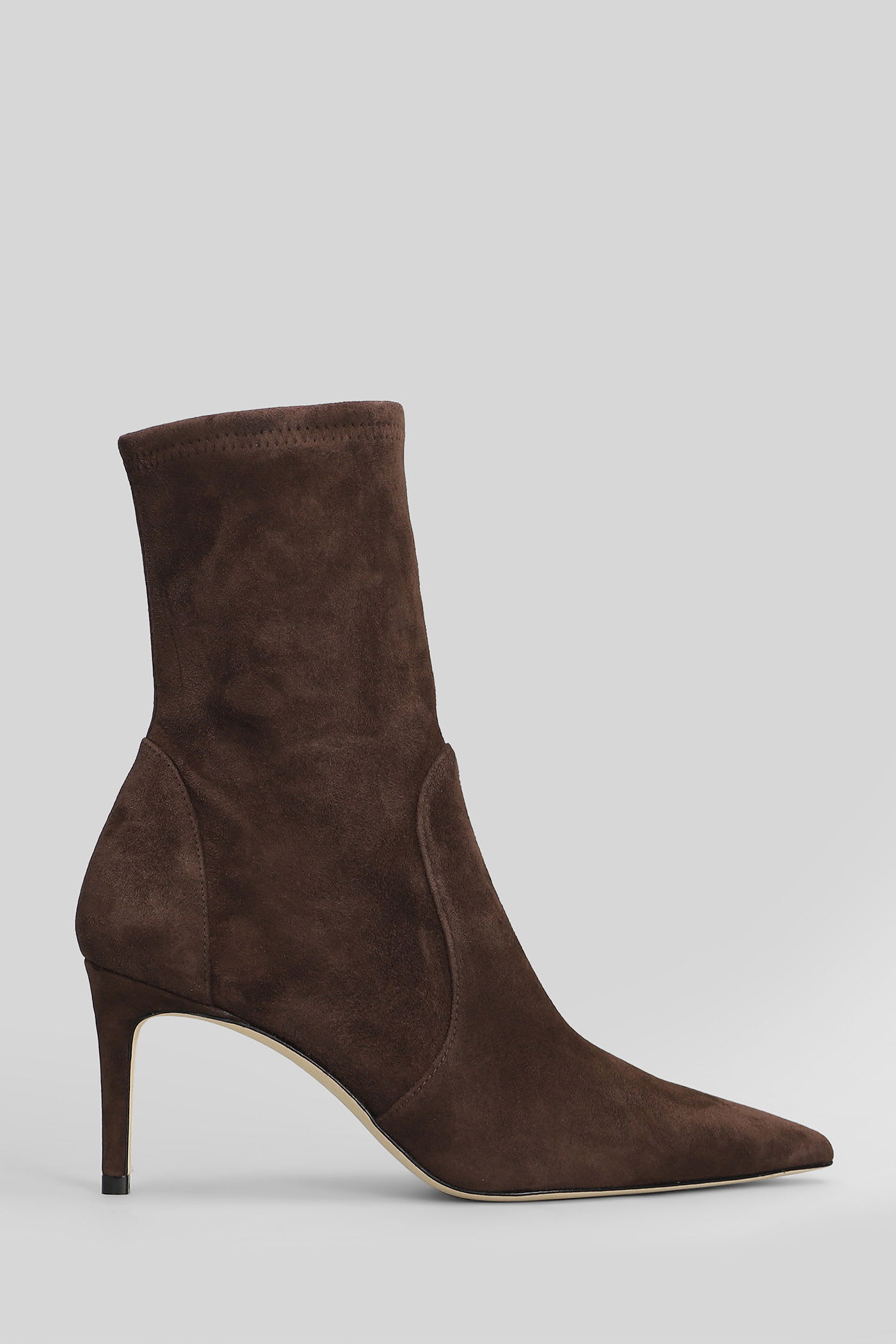 Stuart Weitzman Stuart Power High Heels Ankle Boots In Brown Leather