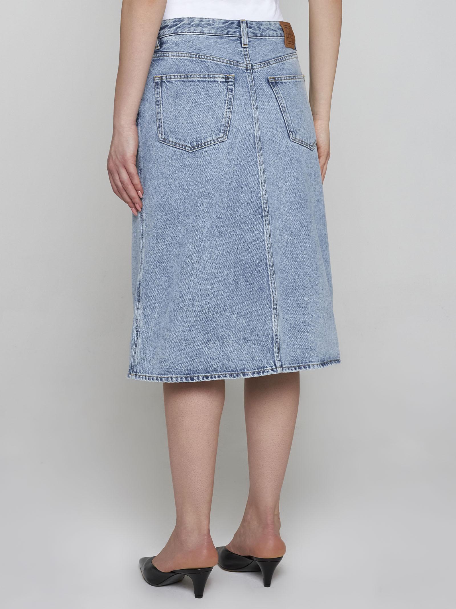 Shop Totême Denim Midi Skirt In Clear Blue