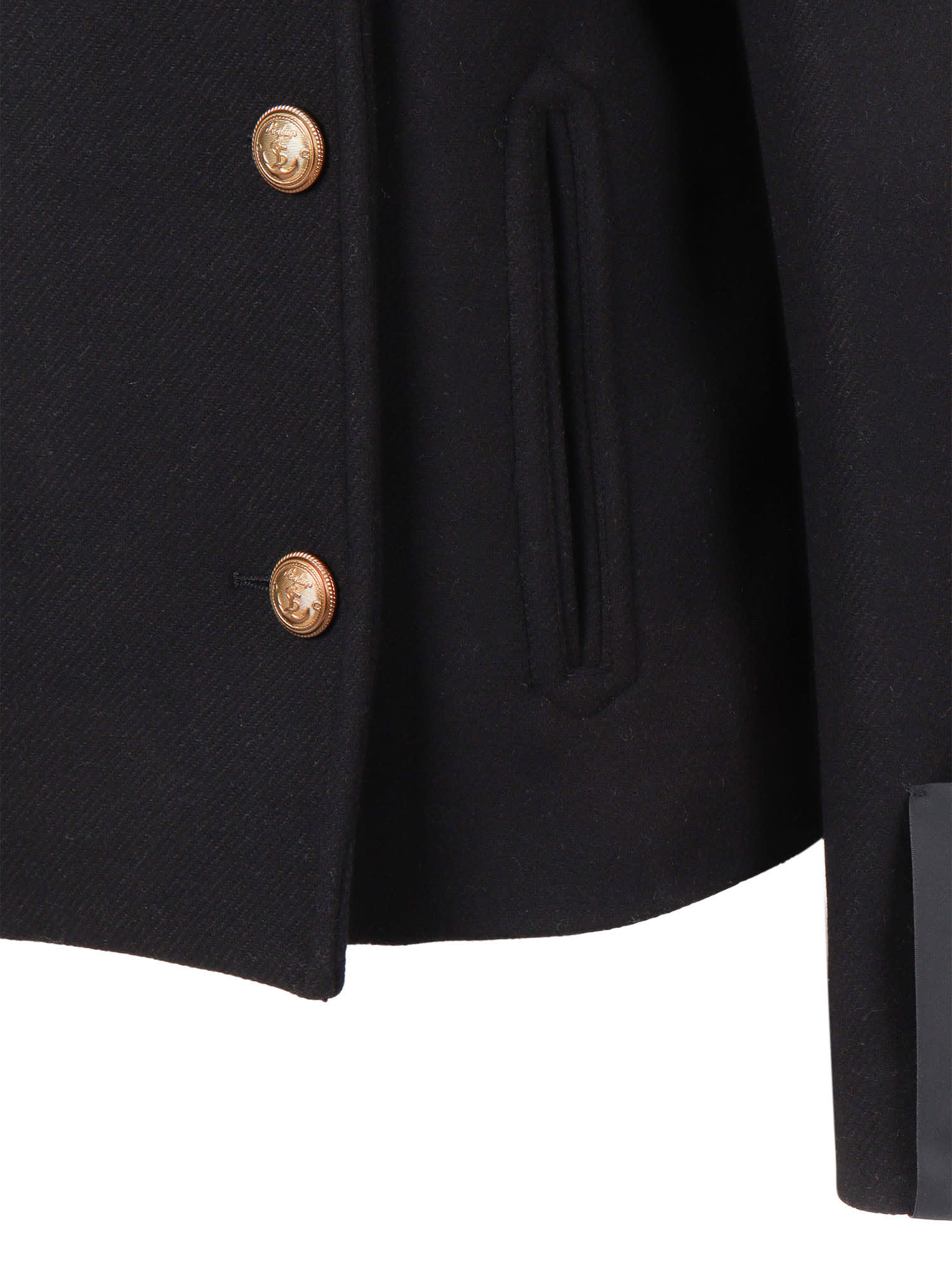 Sealup Teodora Buttoned Pea Coat In Black
