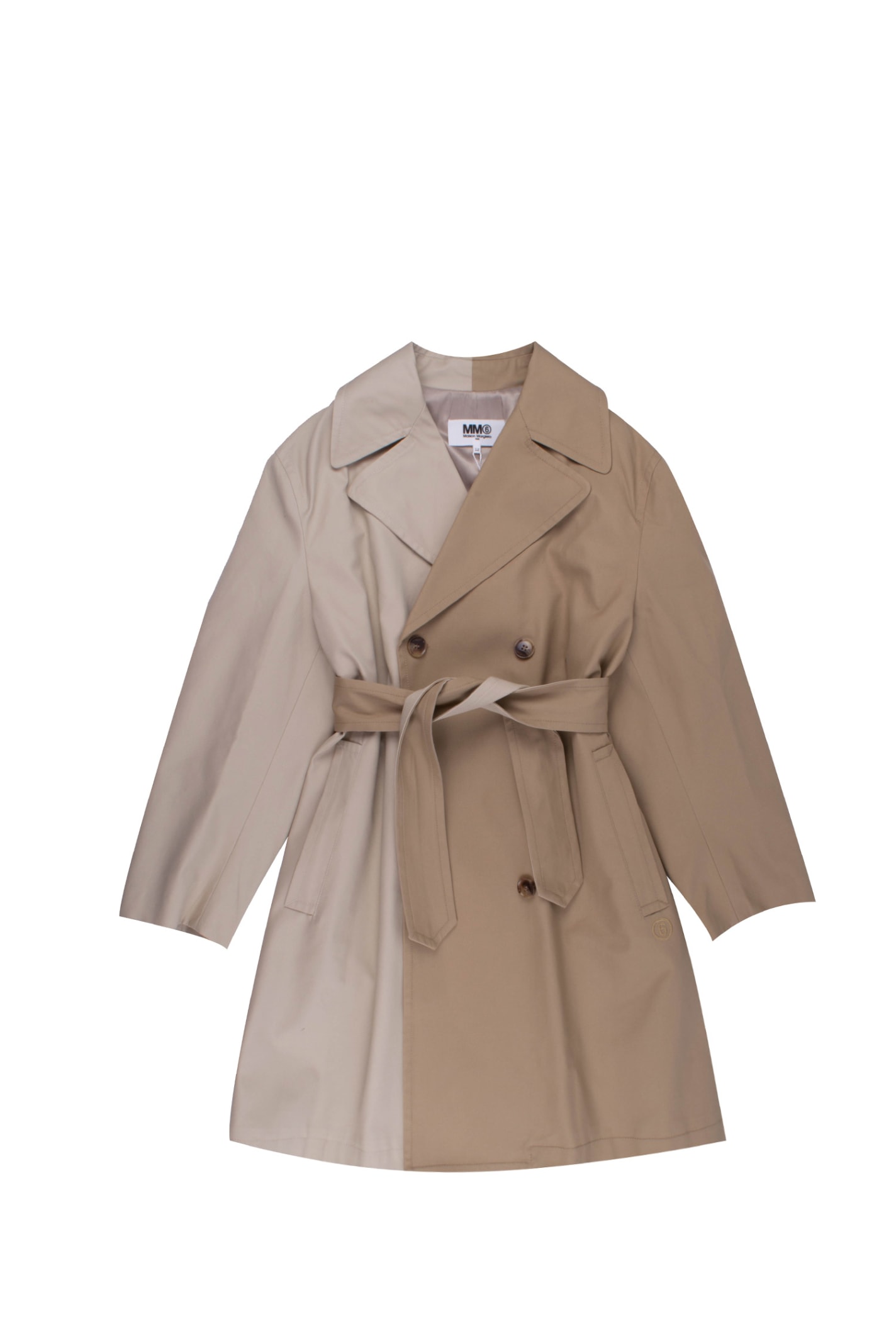 MM6 Maison Margiela Two-tone Trench In Cotton