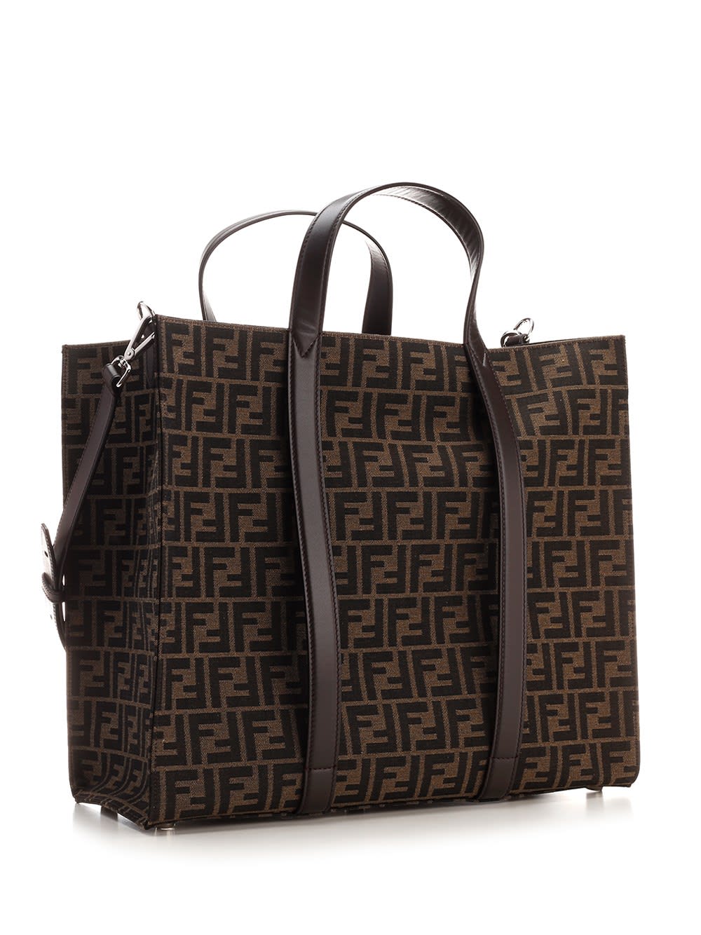 Shop Fendi Monogram Tote Bag In Brown