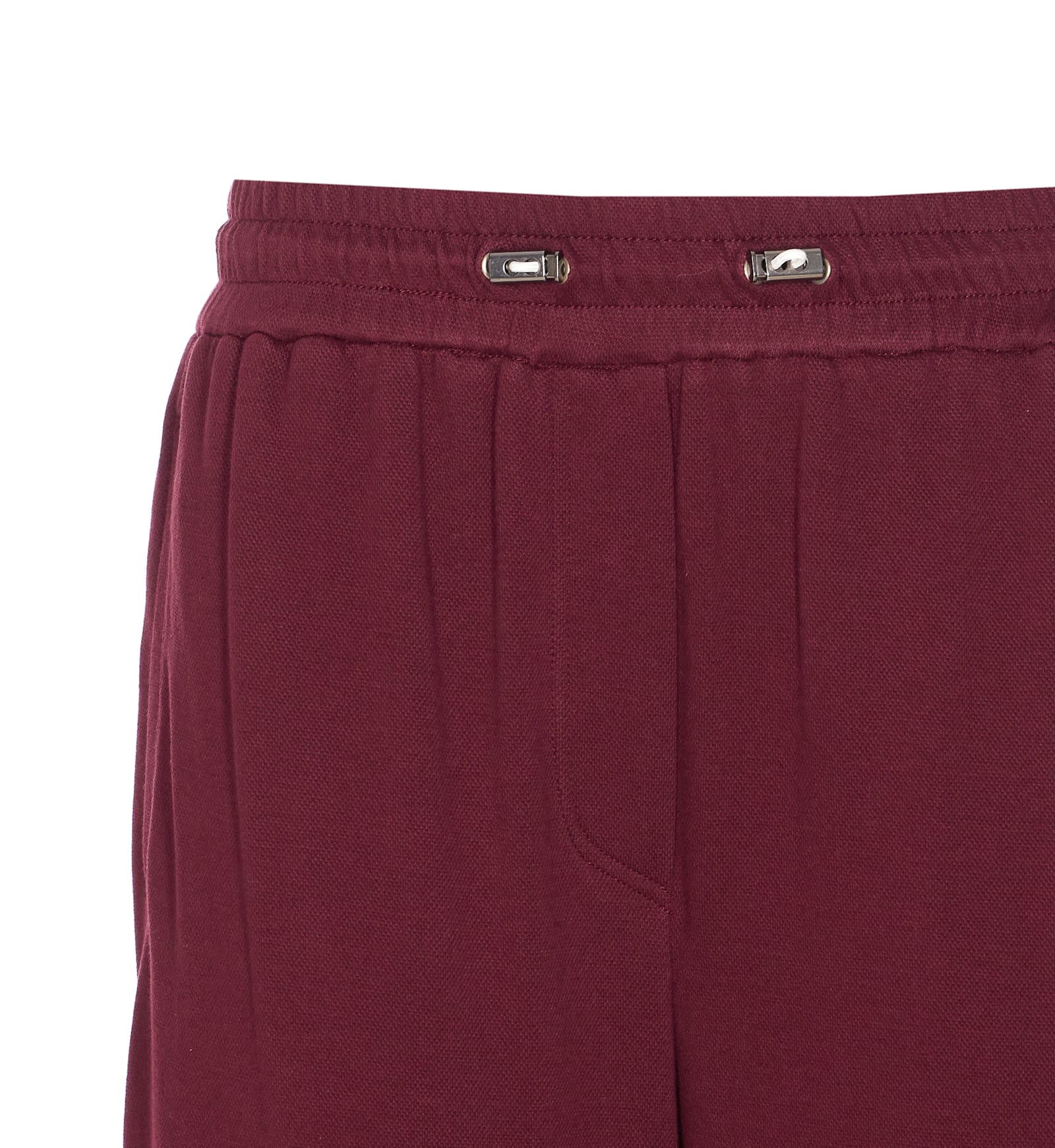 Brunello Cucinelli Women Piquet Track Pants In Burgundy