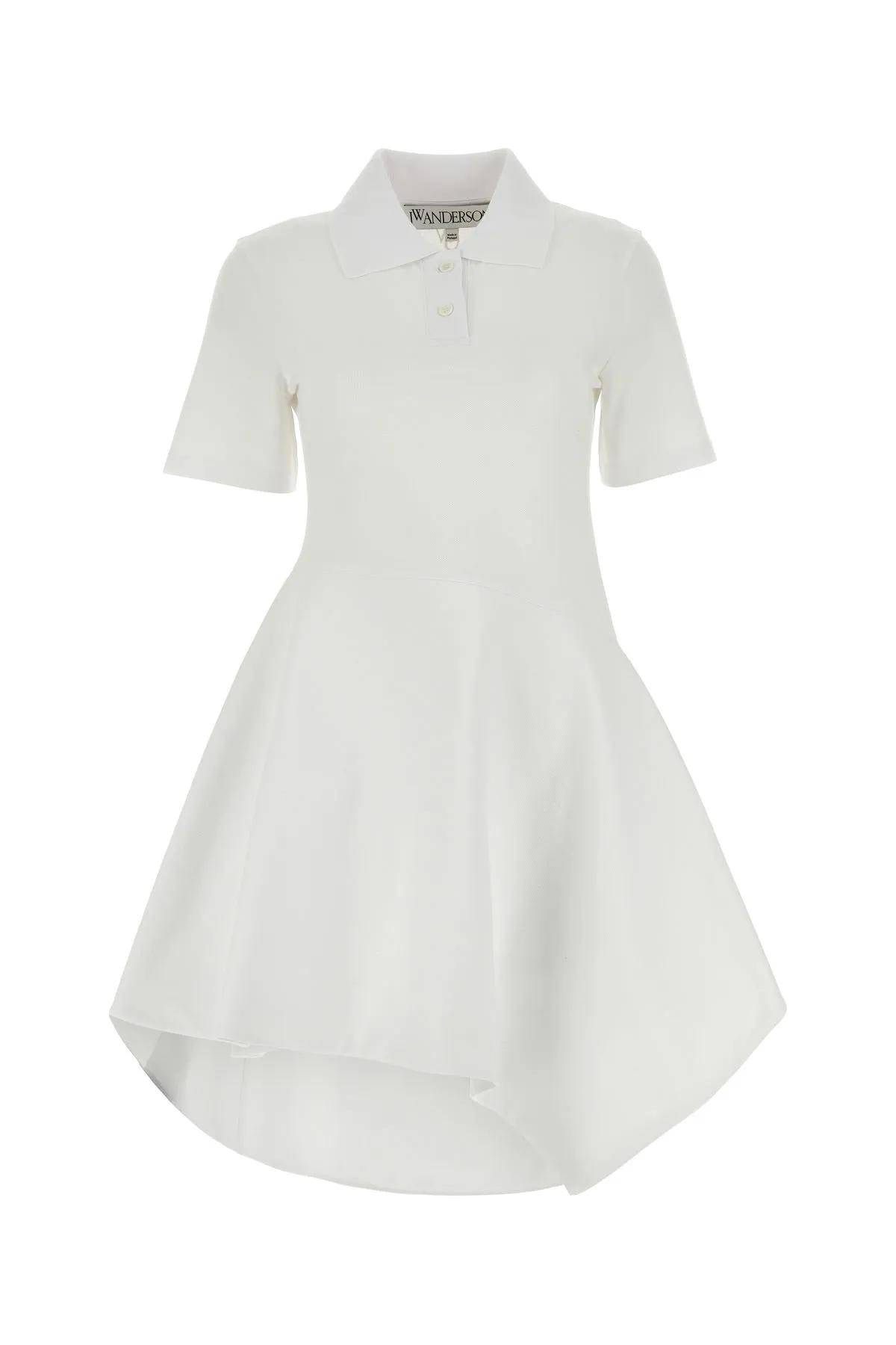Shop Jw Anderson White Piquet Polo Dress